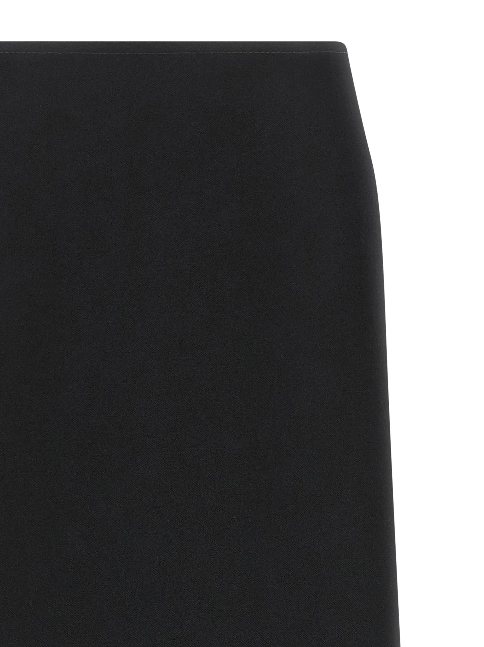 Black Virgin Wool Midi Skirt - Image 3