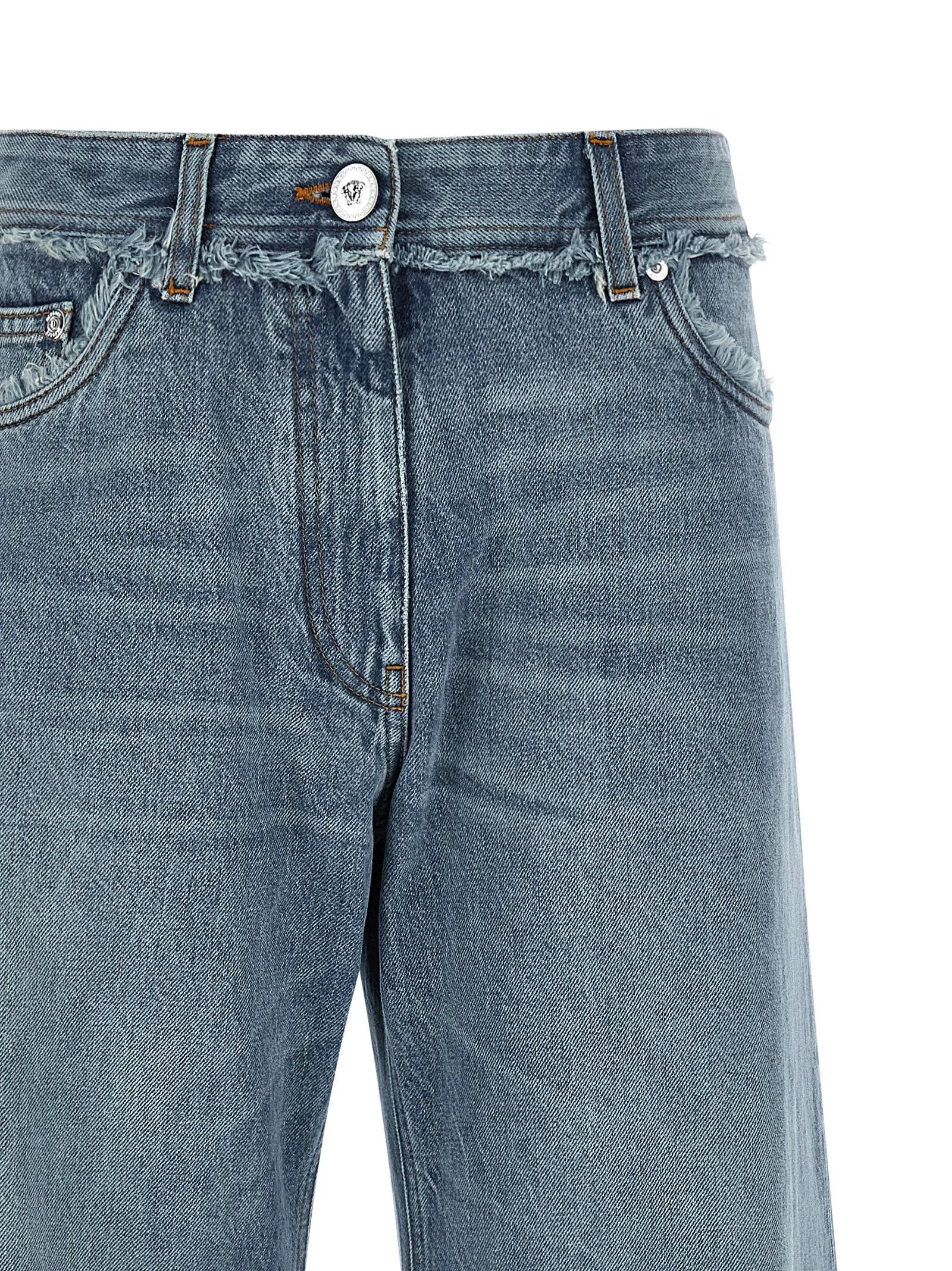 Blue Cotton Boyfriend Jeans - Image 3
