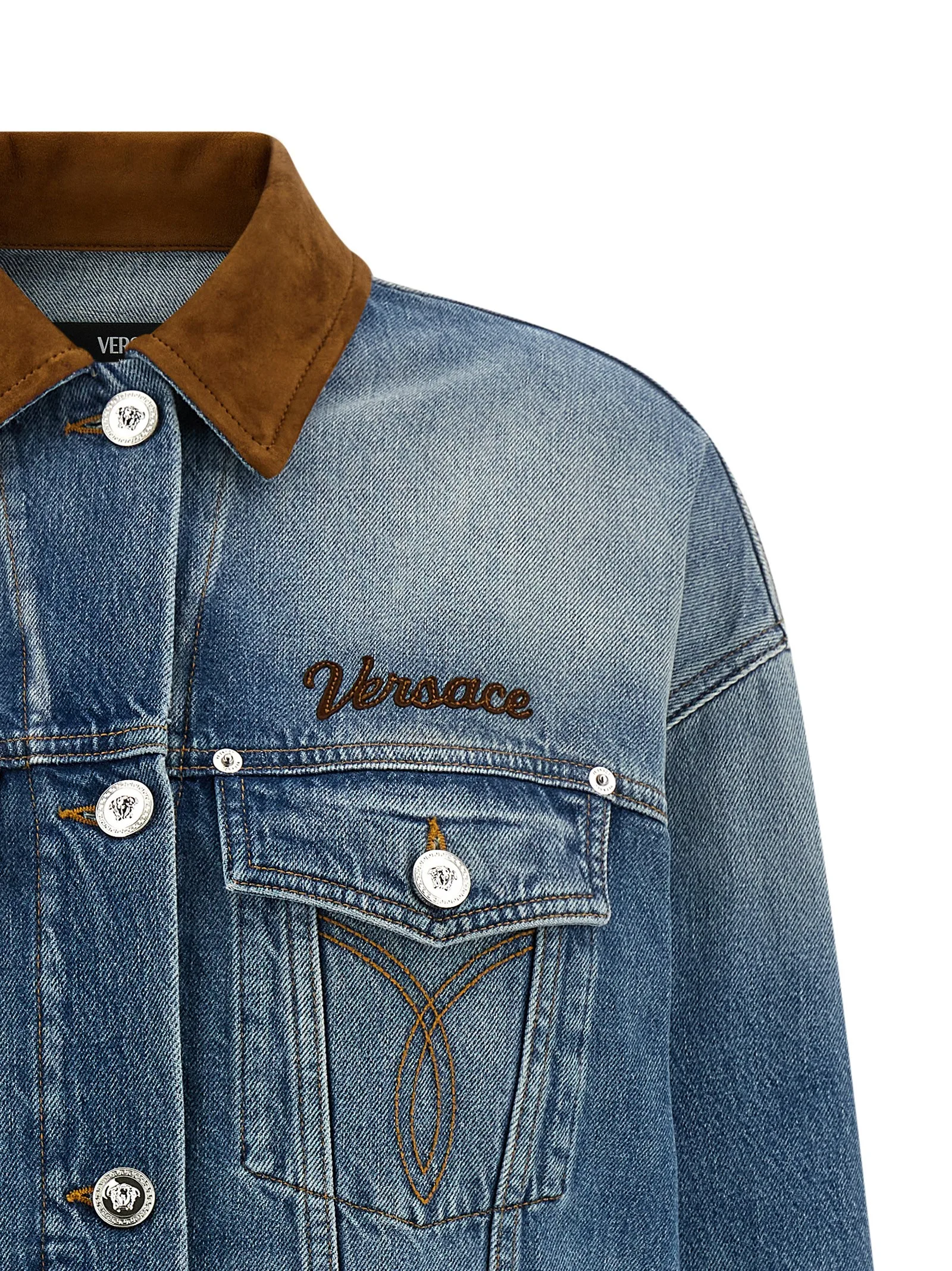 Blue Cotton Denim Jacket - Image 3