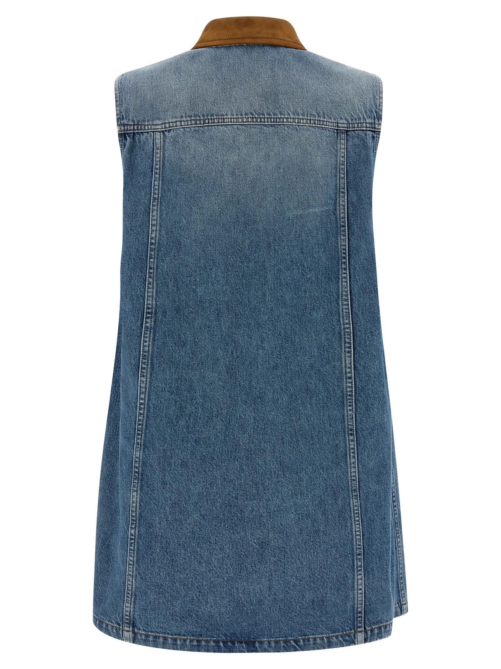 Blue Cotton Short Dress - Image 2