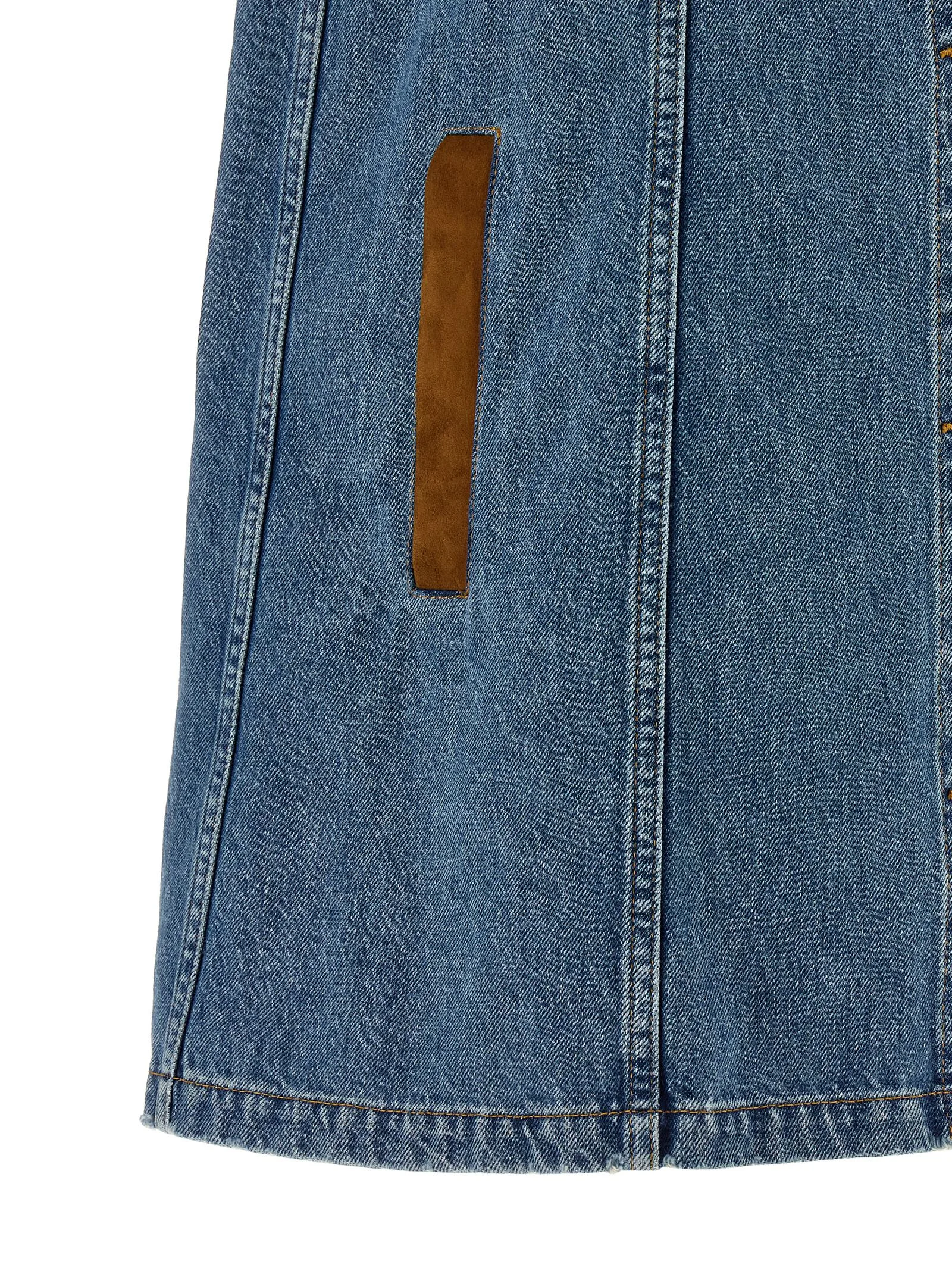 Blue Cotton Short Dress - Image 4