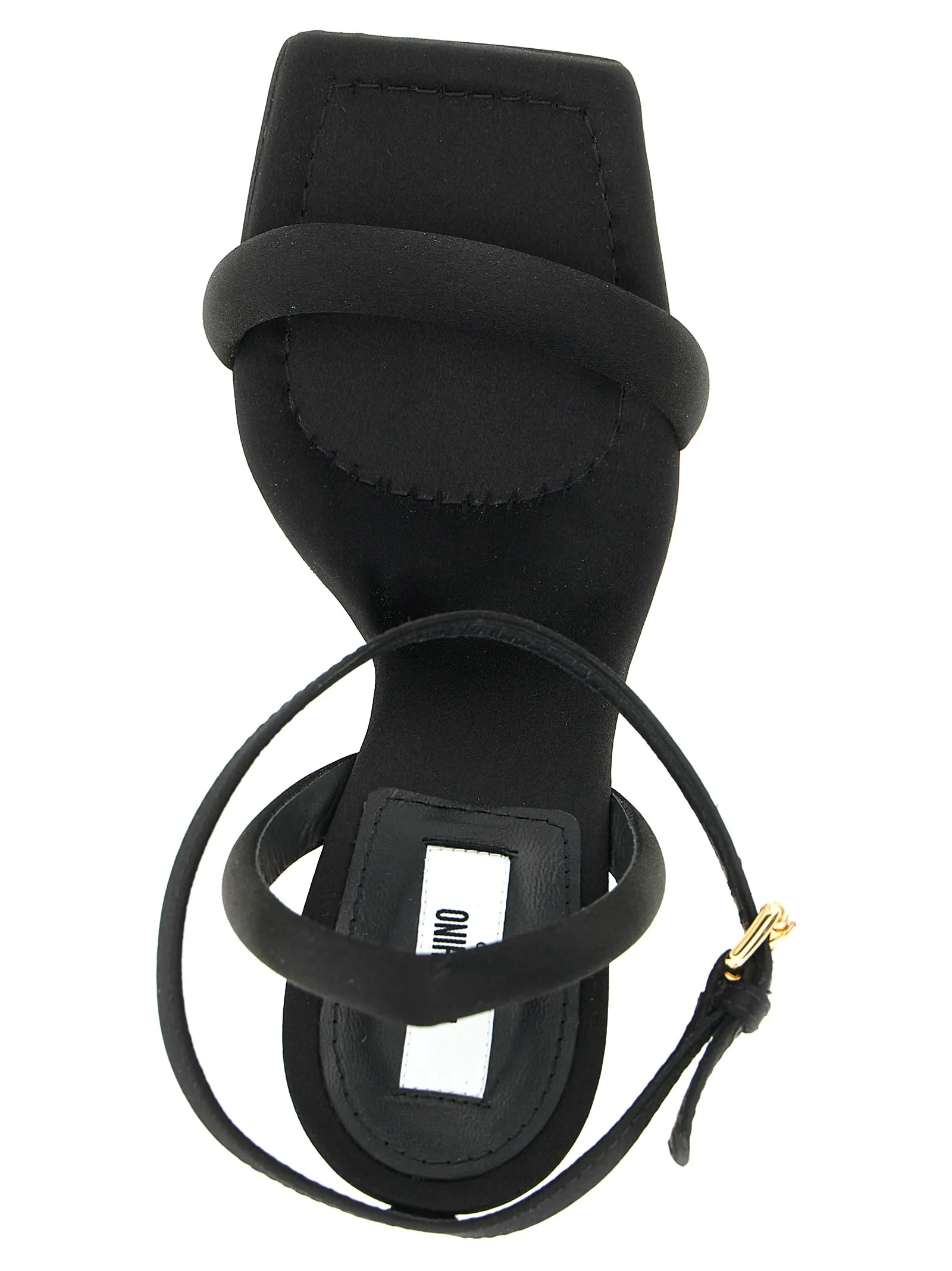 Black Viscose Stiletto Heel Sandals - Image 4