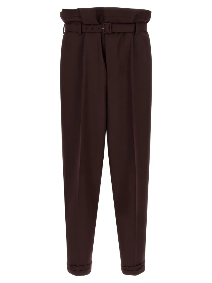 Purple Wool Casual Pants