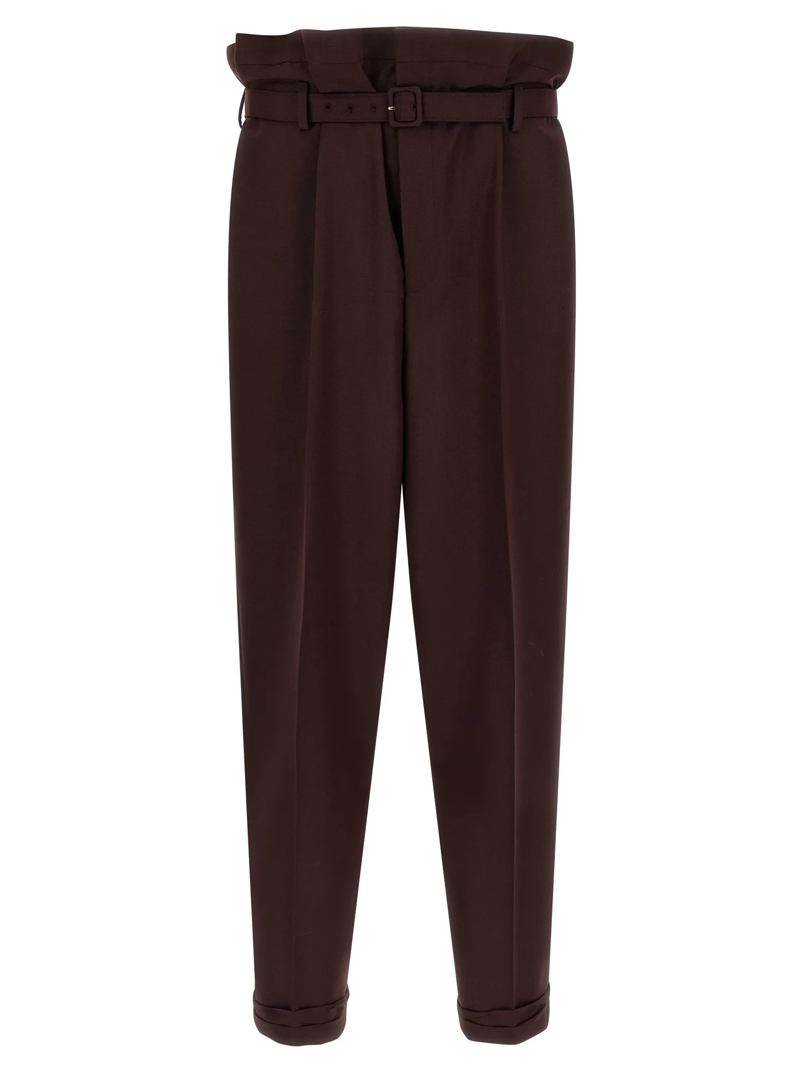 Purple Wool Casual Pants