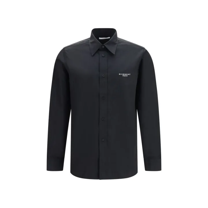 Black Cotton Dress Shirt
