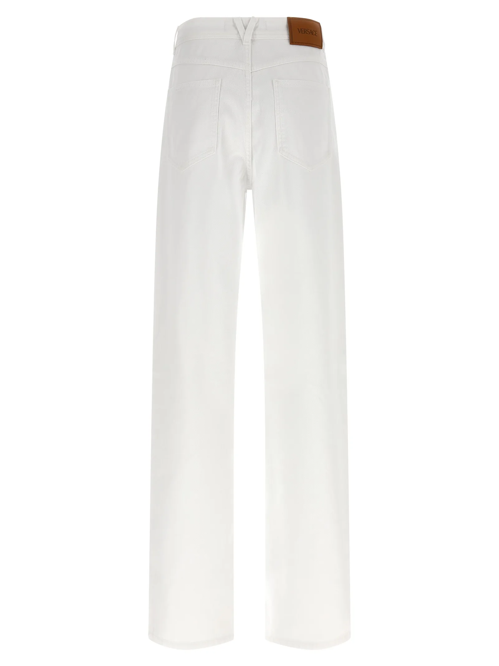 White Cotton Straight - Leg Jeans - Image 2