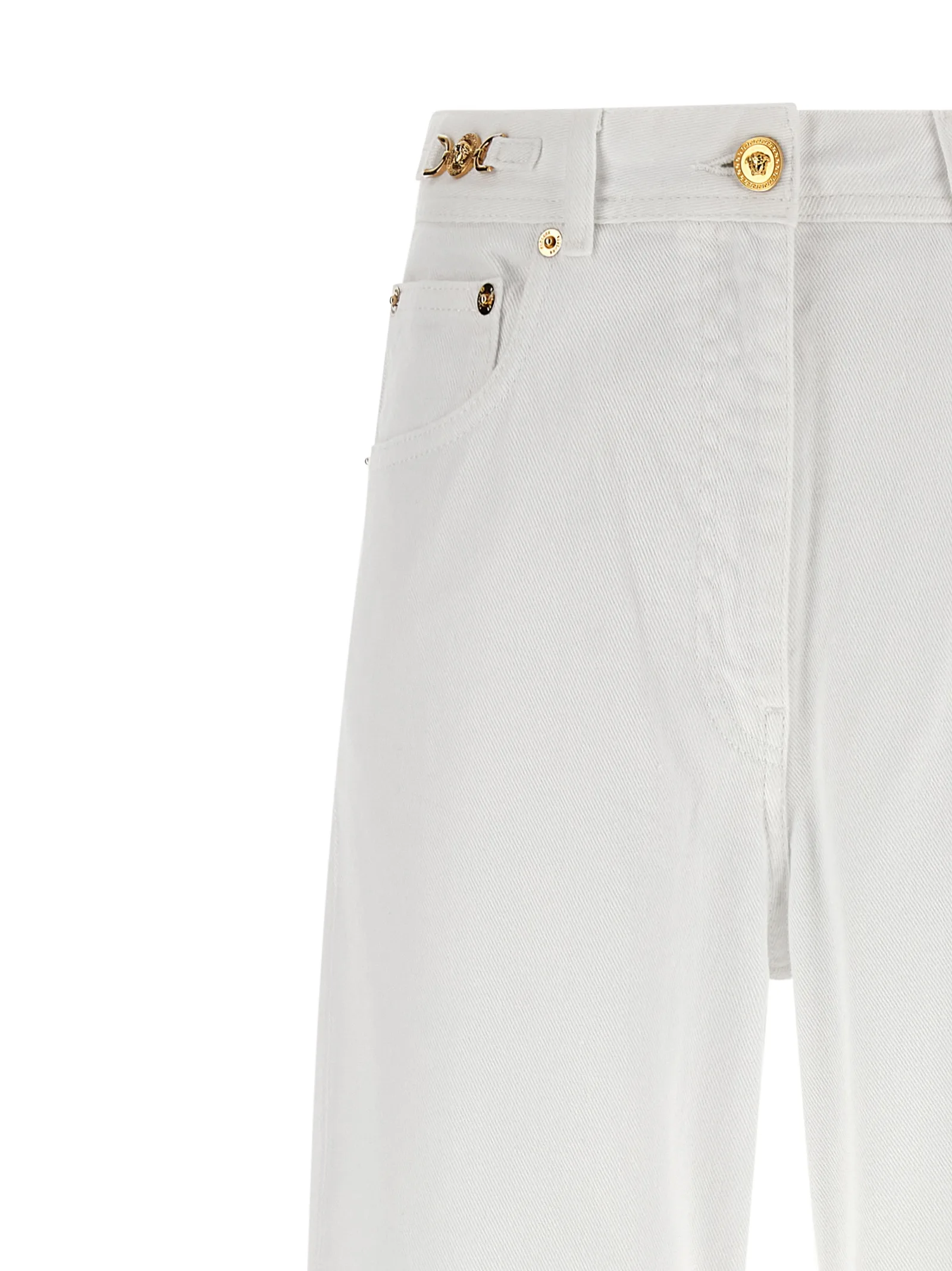 White Cotton Straight - Leg Jeans - Image 3