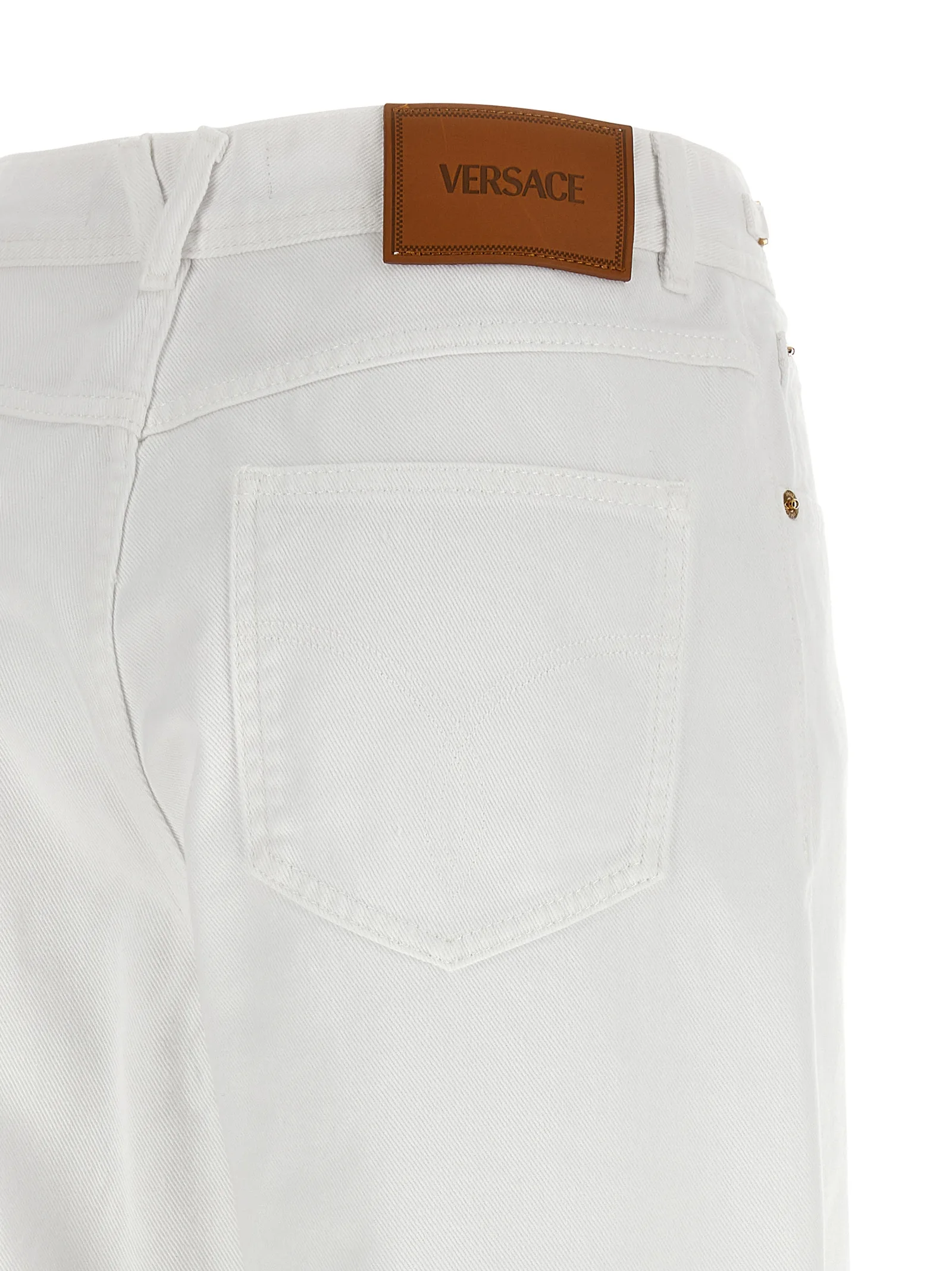 White Cotton Straight - Leg Jeans - Image 4