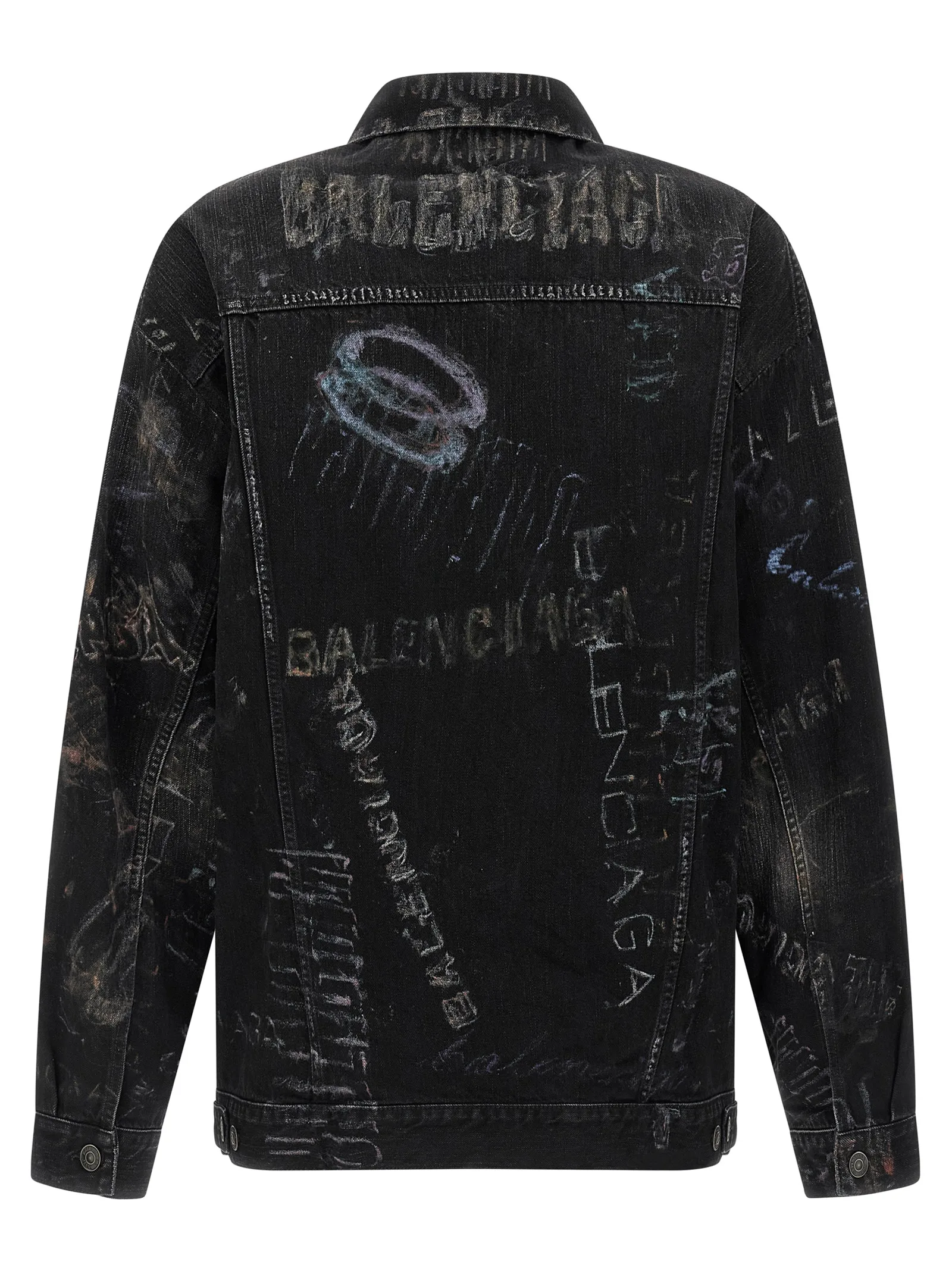 Black Cotton Denim Jacket - Image 2