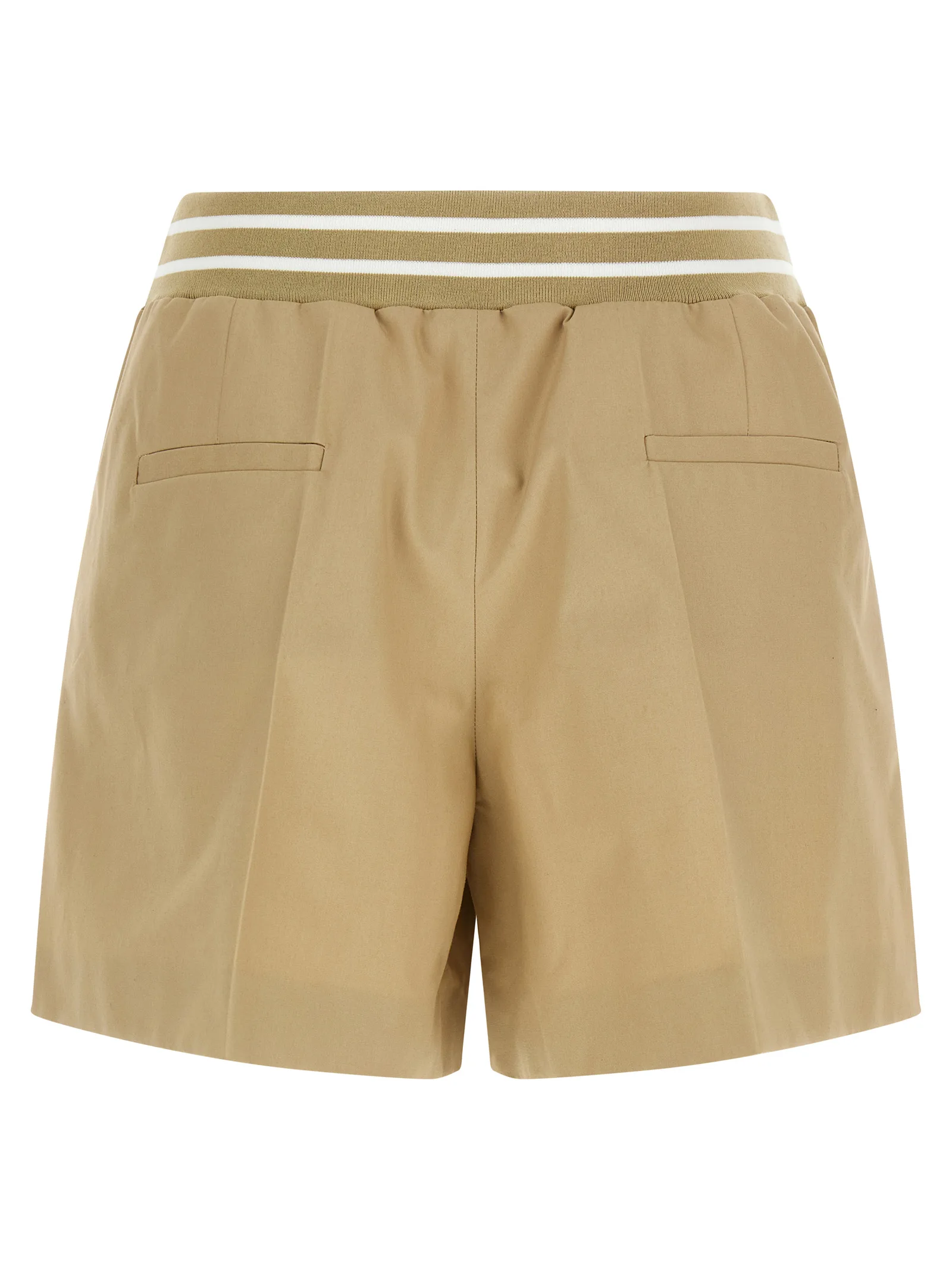 Beige Cotton Bermuda Shorts - Image 2