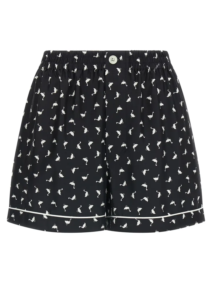 Bicolor Silk Bermuda Shorts