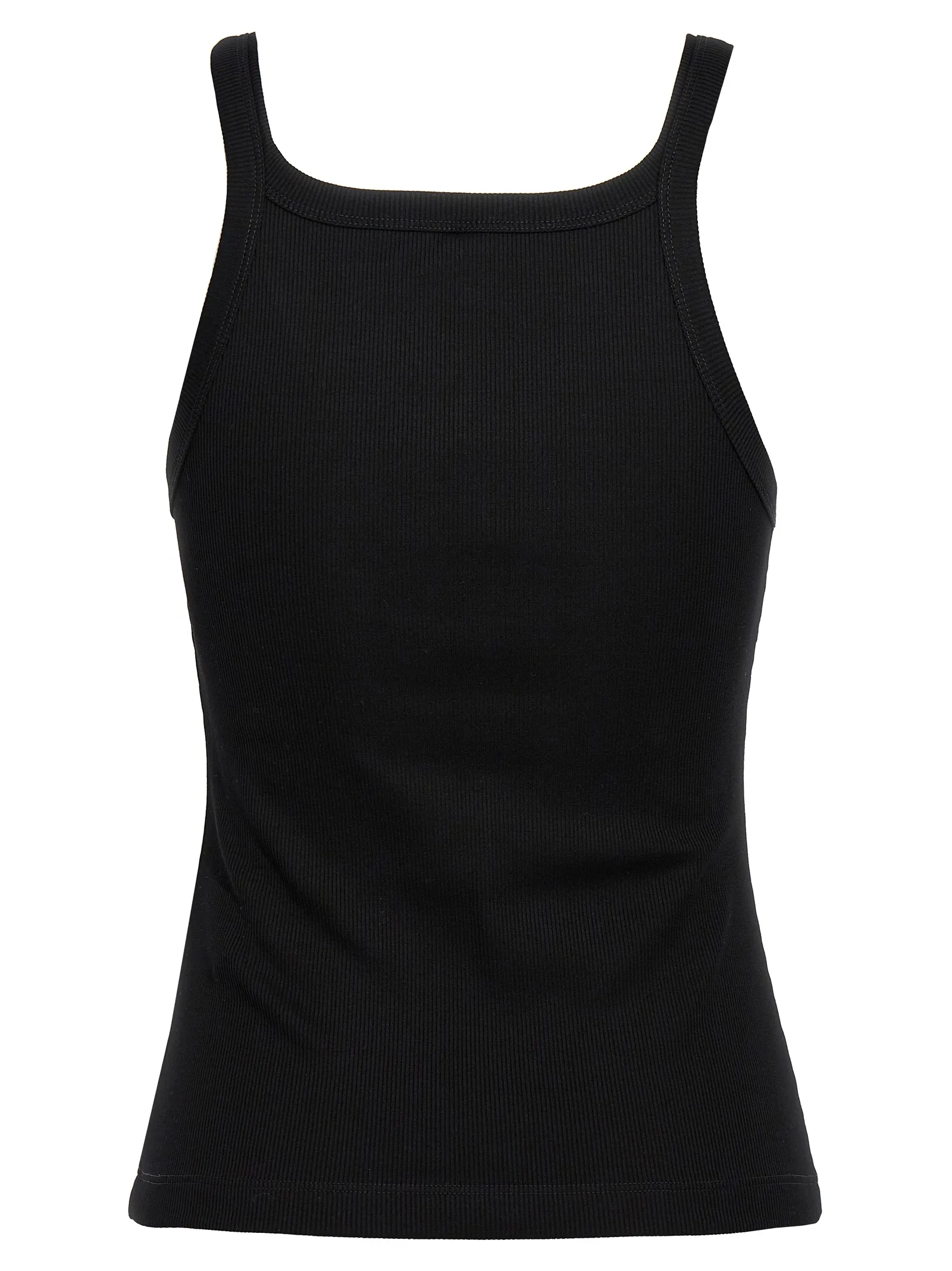 Black Cotton Sleeveles T - Shirt - Image 2