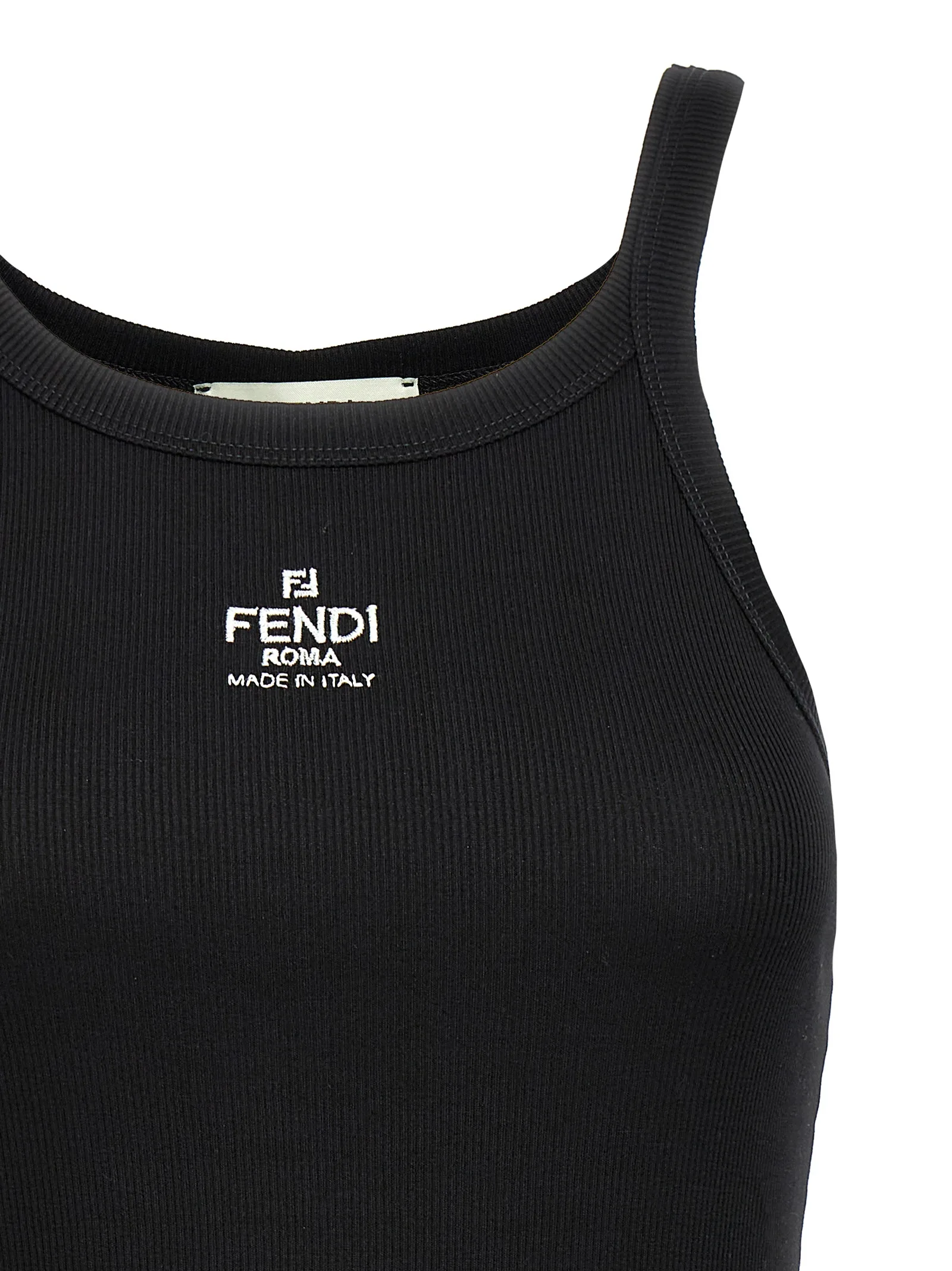 Black Cotton Sleeveles T - Shirt - Image 3