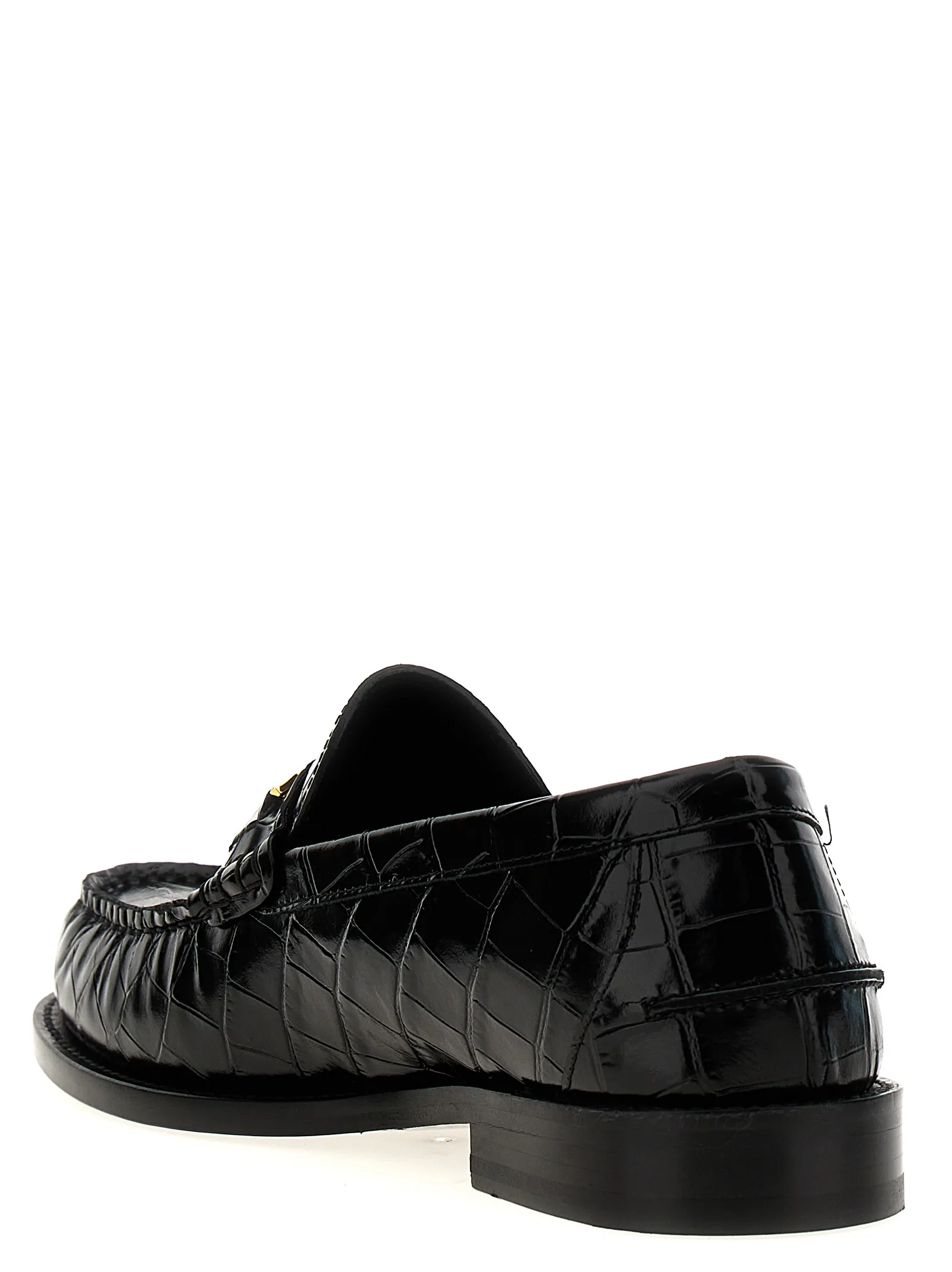 Black Velvet Leather Slip - On Loafers - Image 3