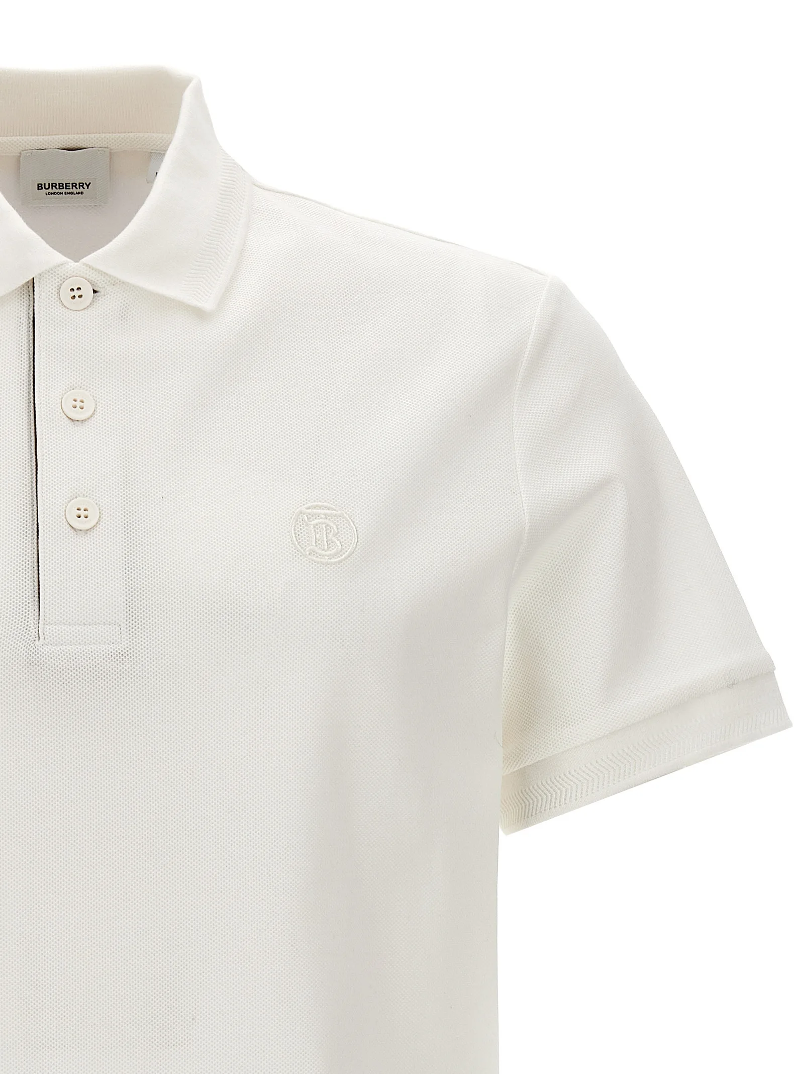 White Cotton Polo Shirt - Image 3