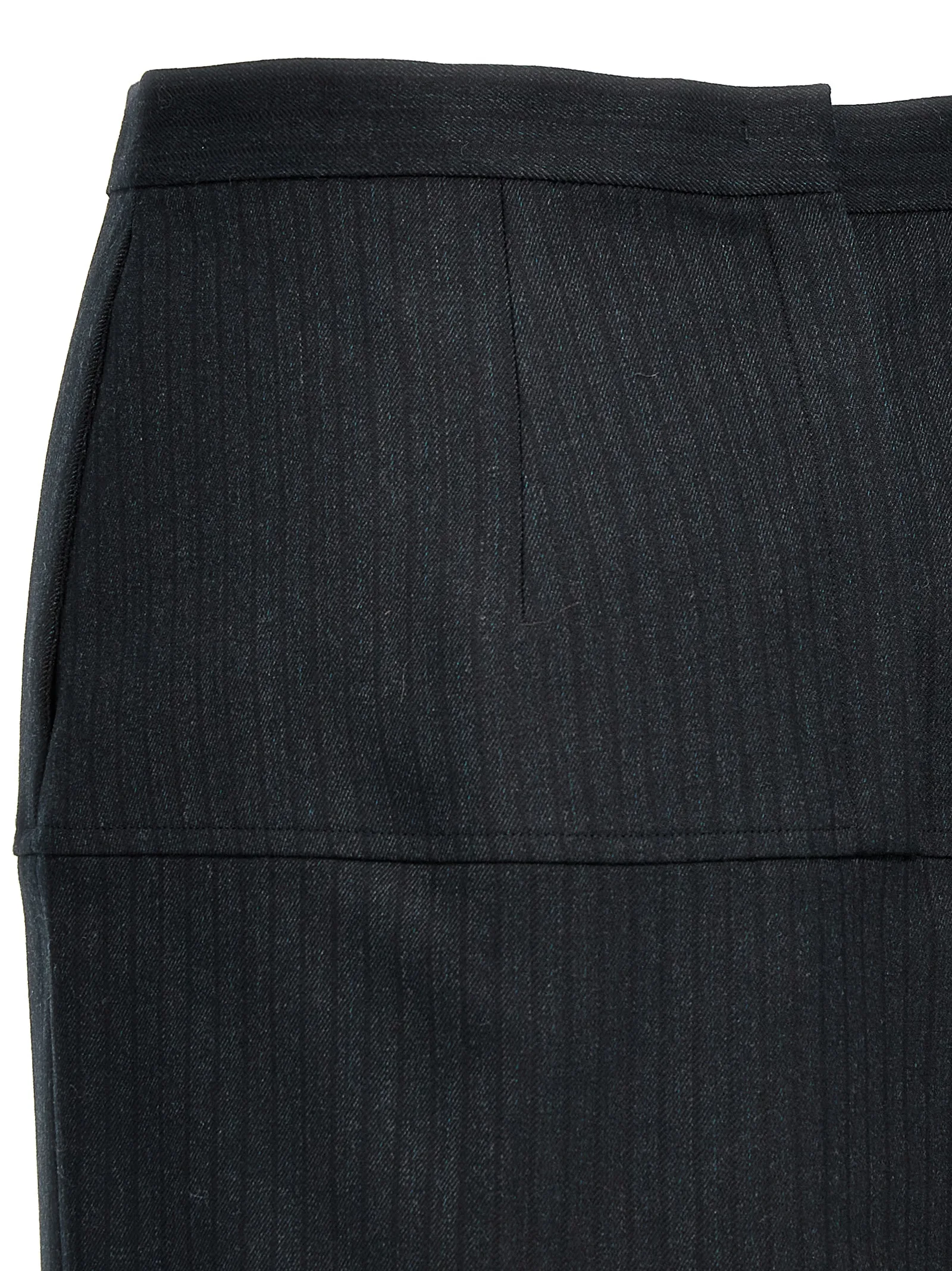 Gray Virgin Wool Midi Skirt - Image 4