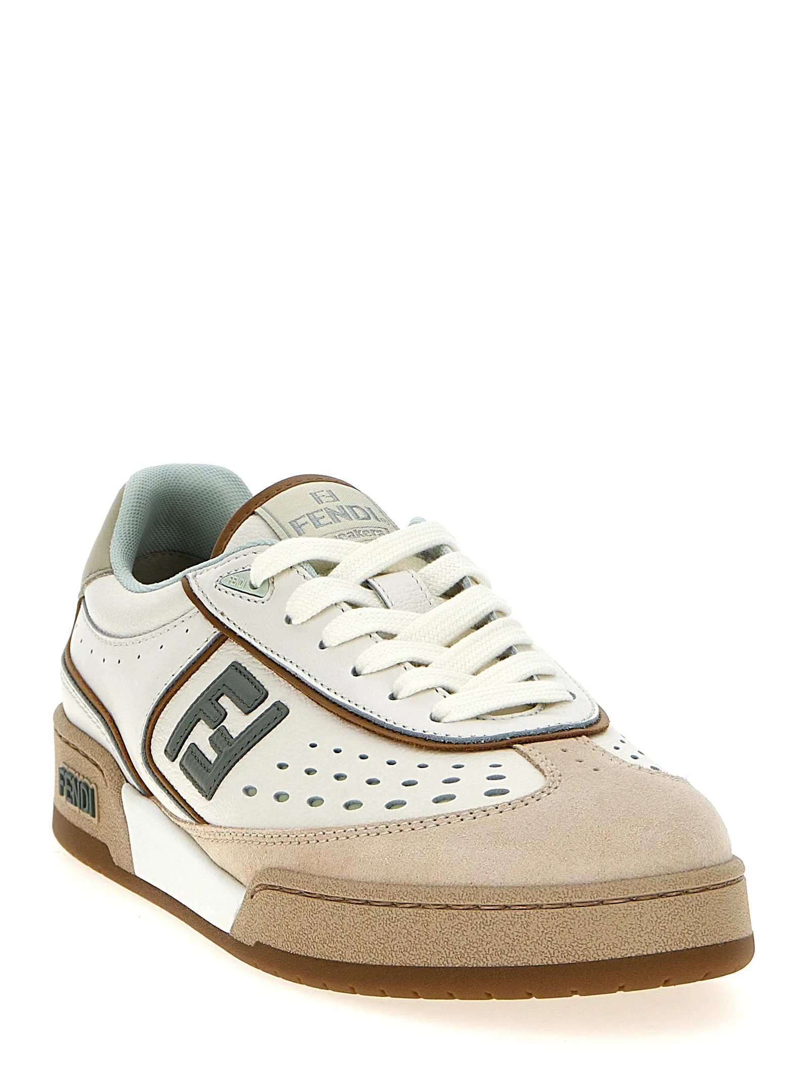 Beige Leather Sneakers - Image 2