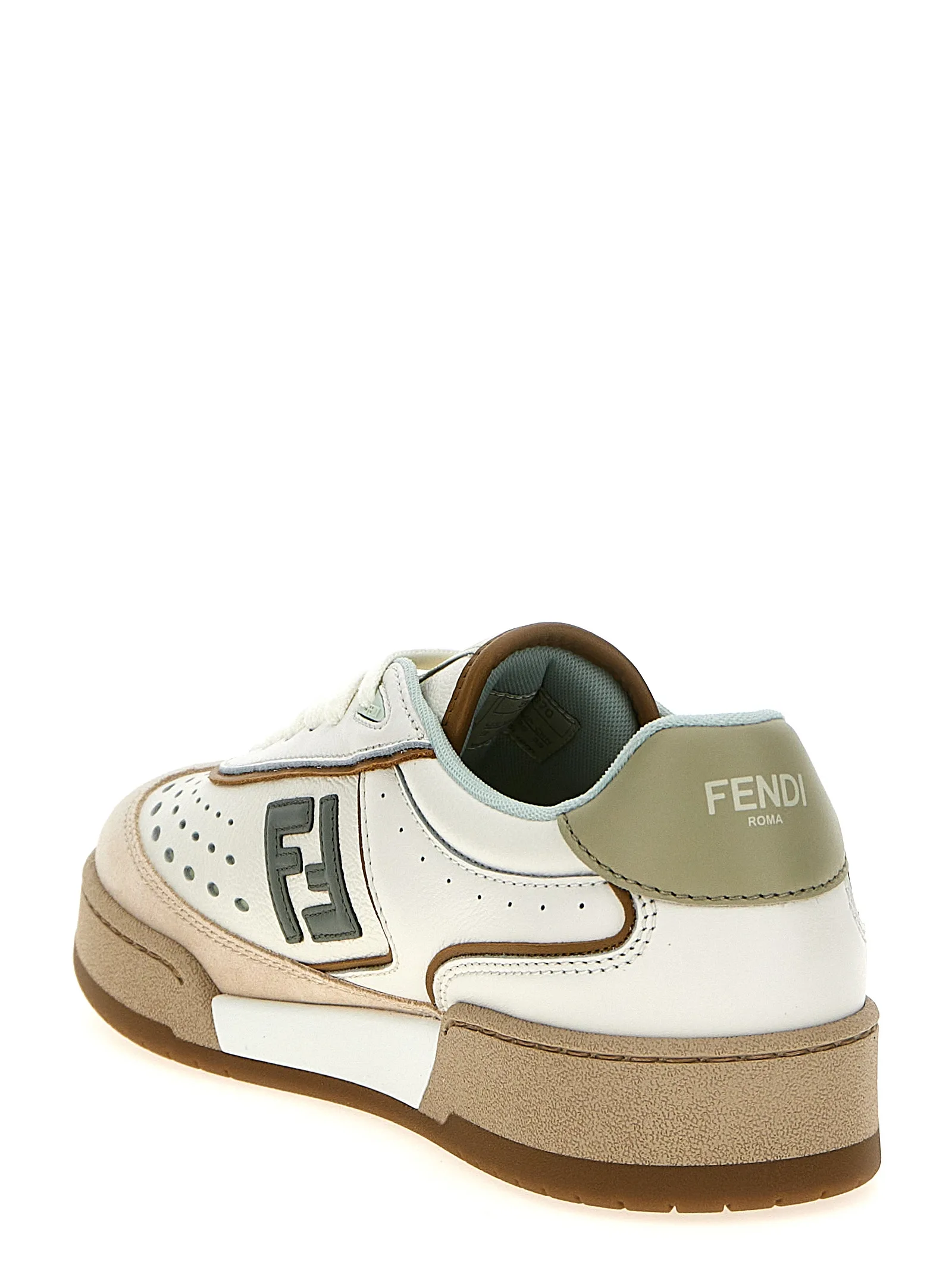 Beige Leather Sneakers - Image 3