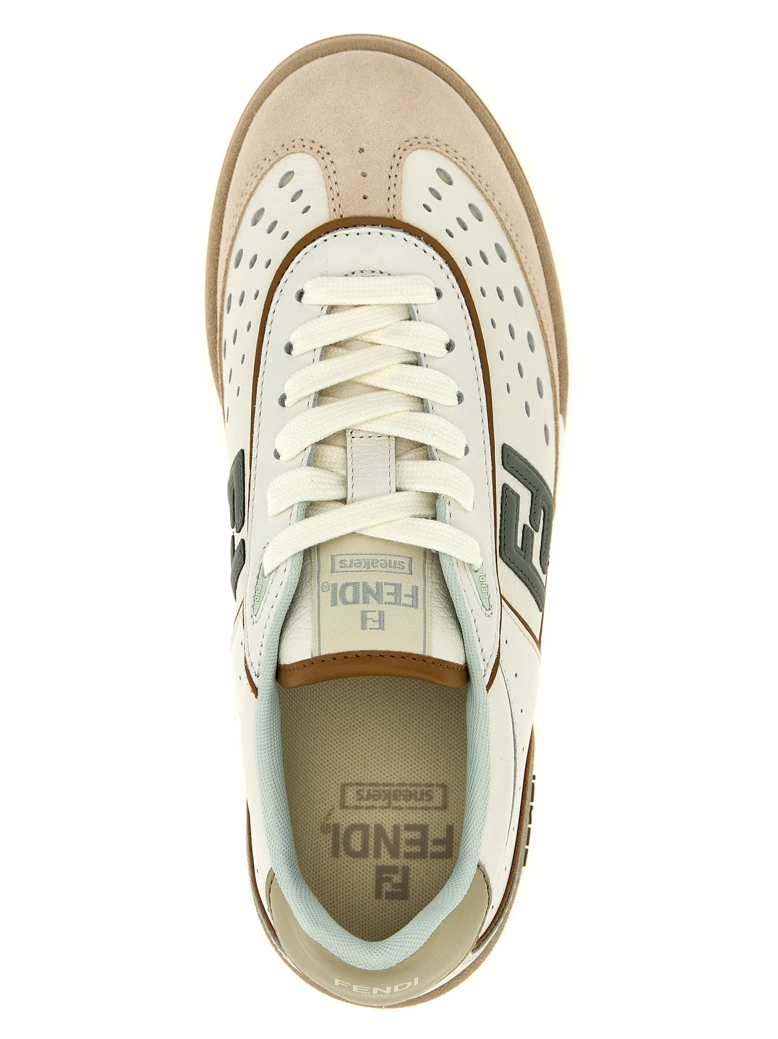 Beige Leather Sneakers - Image 4