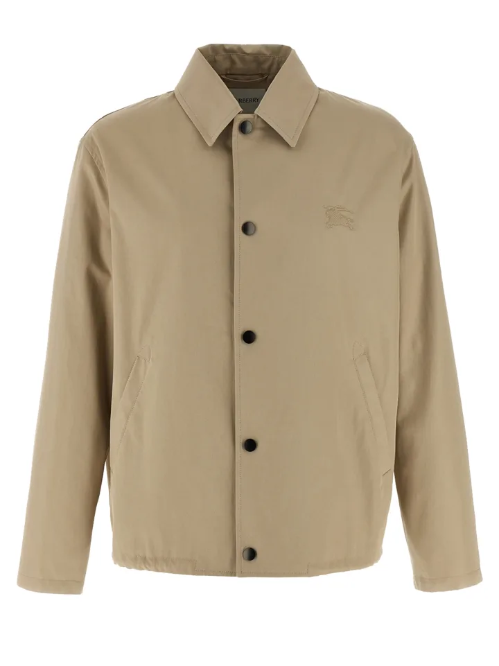 Beige Cotton Full - Length Jacket