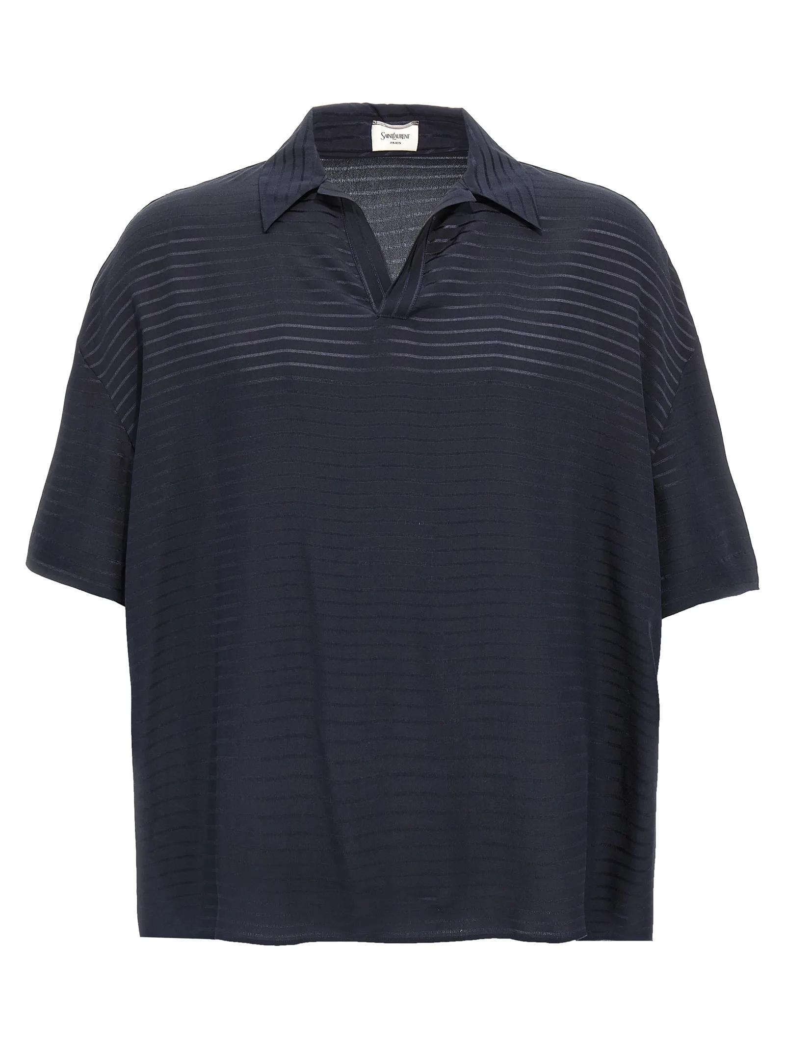 Blue Silk Polo Shirt