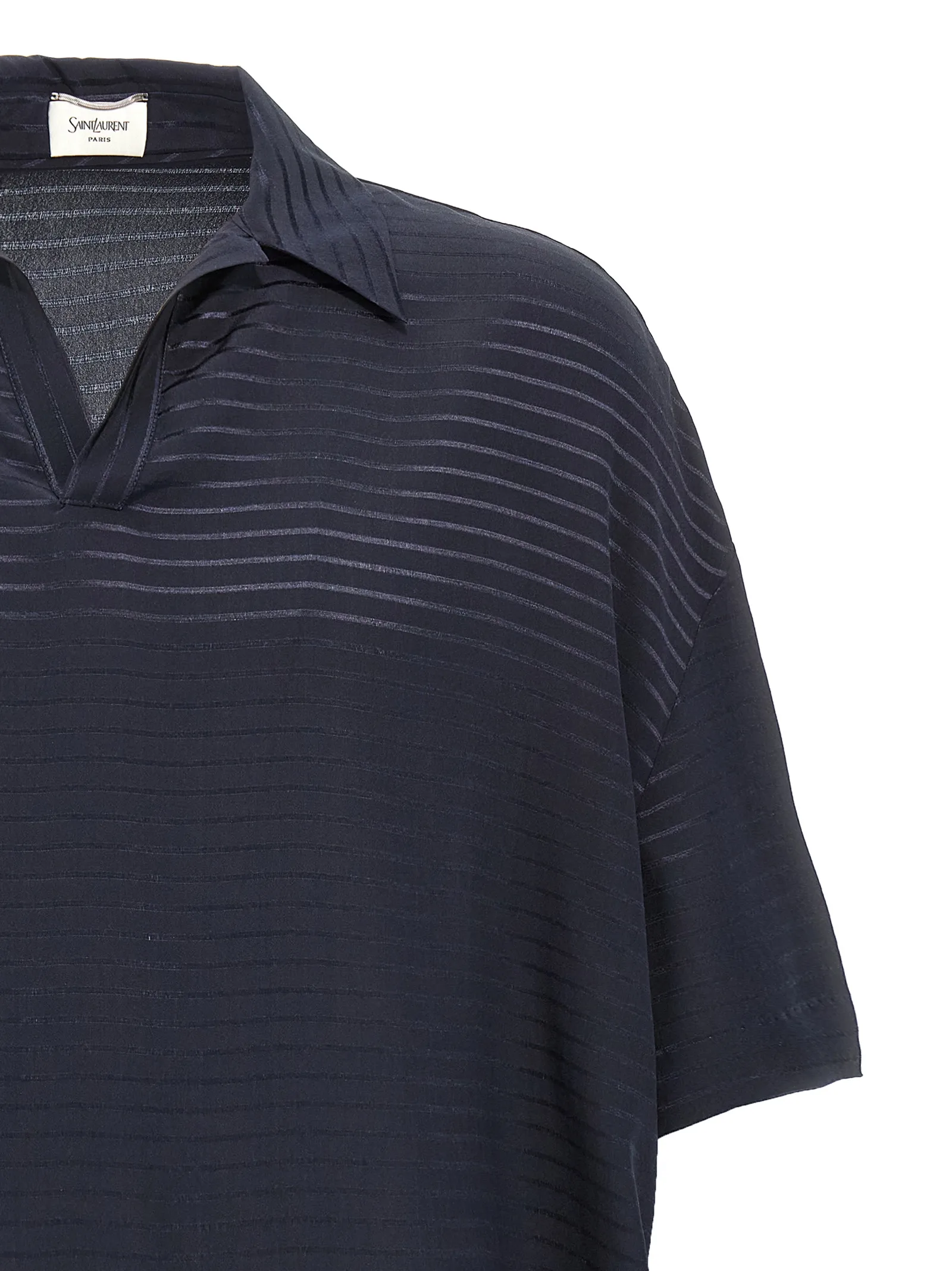 Blue Silk Polo Shirt - Image 3
