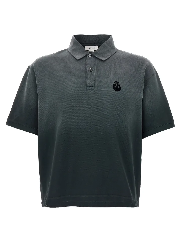 Gray Cotton Polo Shirt