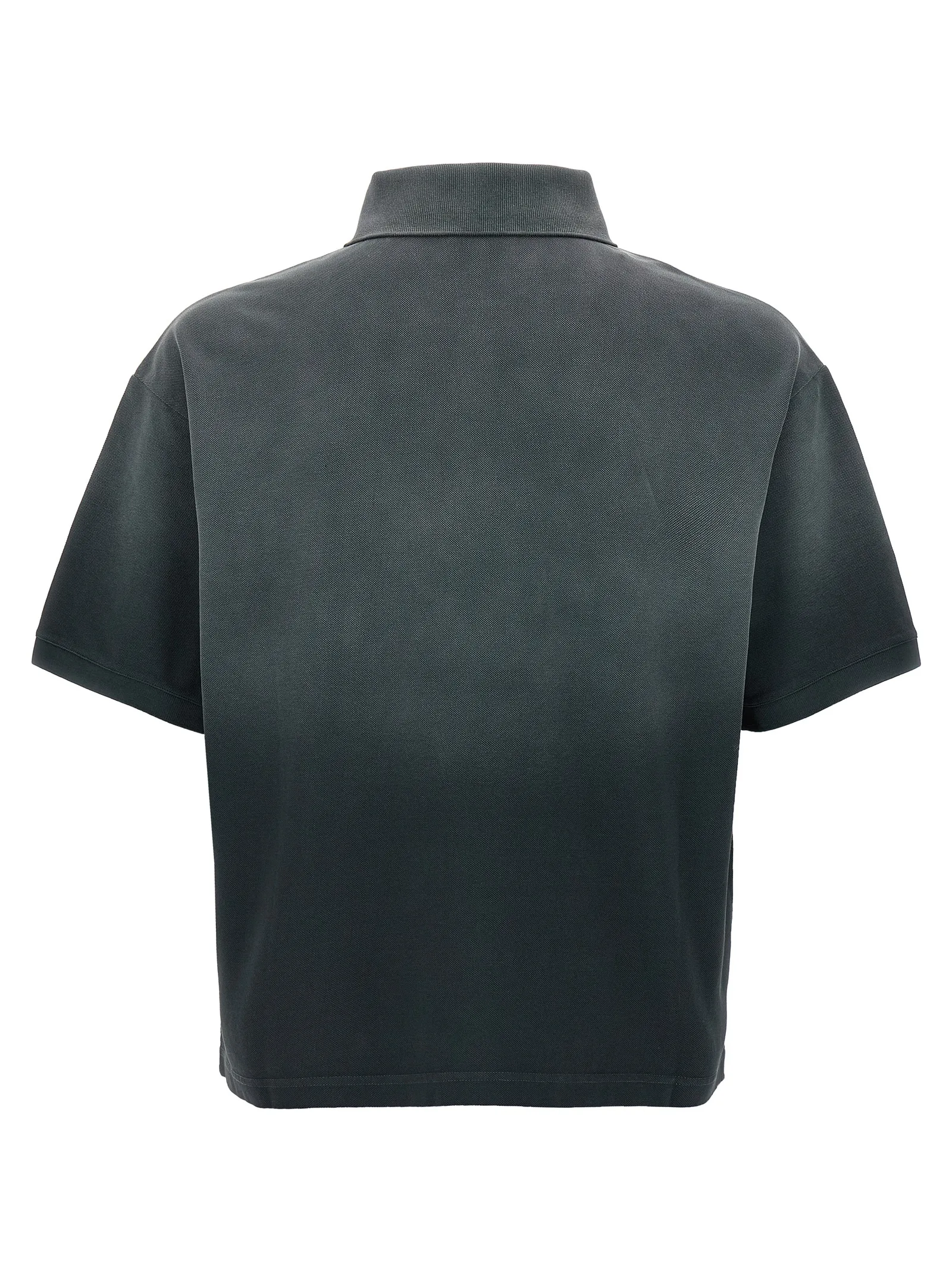 Gray Cotton Polo Shirt - Image 2