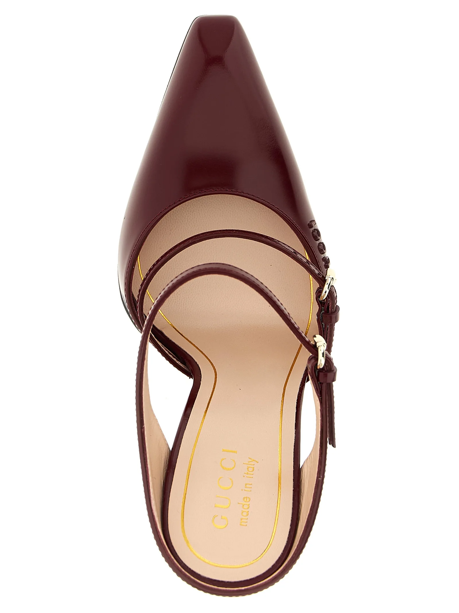 Red Leather Wedge Sandals - Image 4