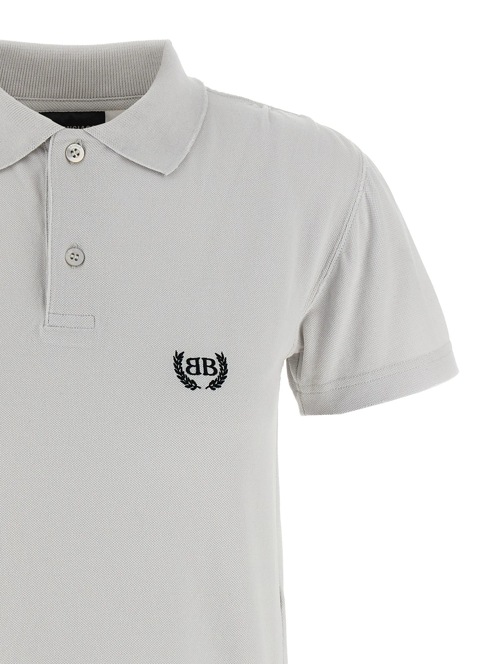 Gray Cotton Polo Shirt - Image 3