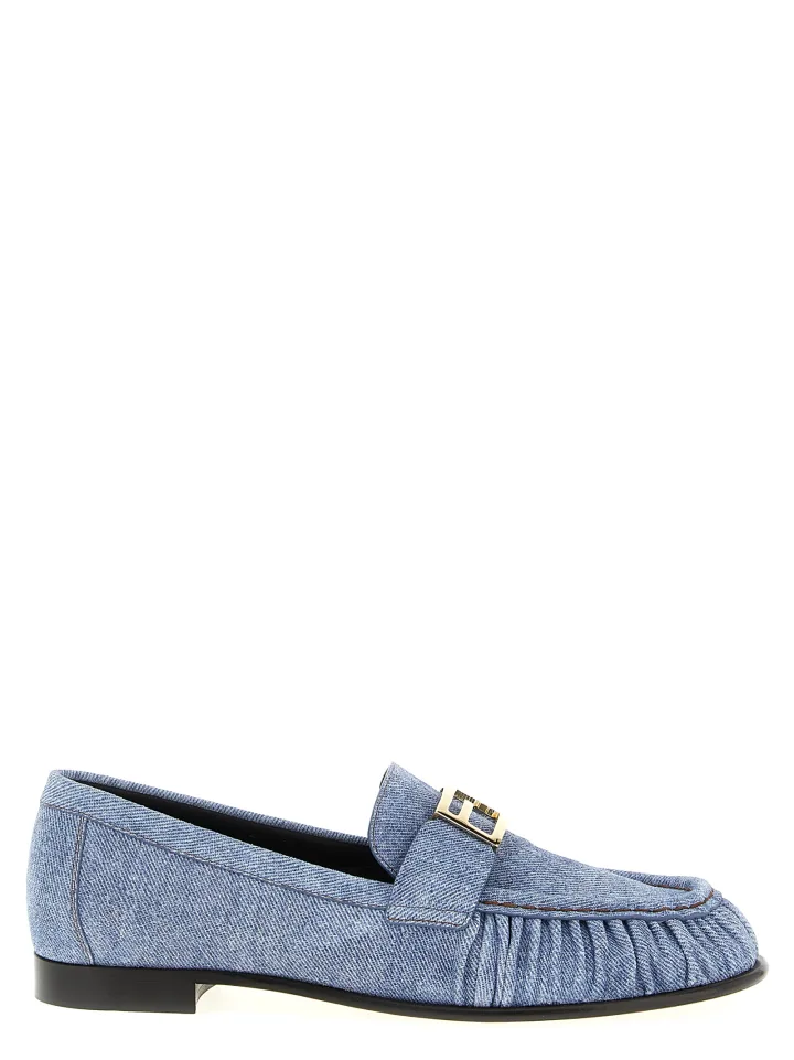 Blue Calfskin Slip - On Loafers