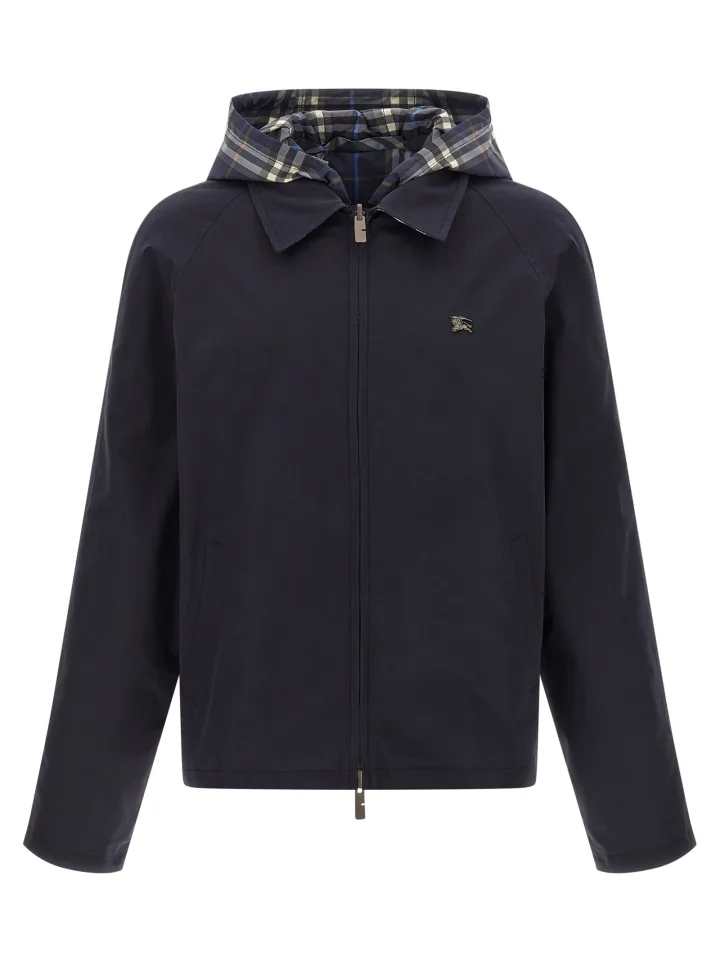 Blue Cotton Full - Length Jacket