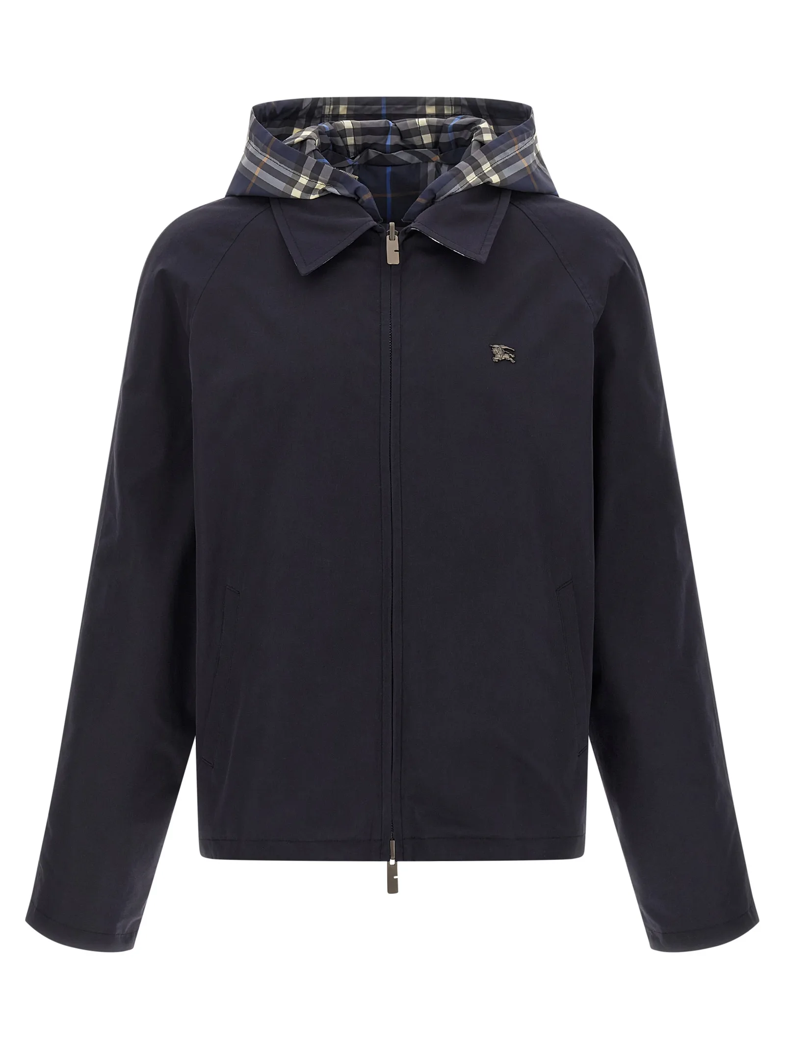 Blue Cotton Full - Length Jacket
