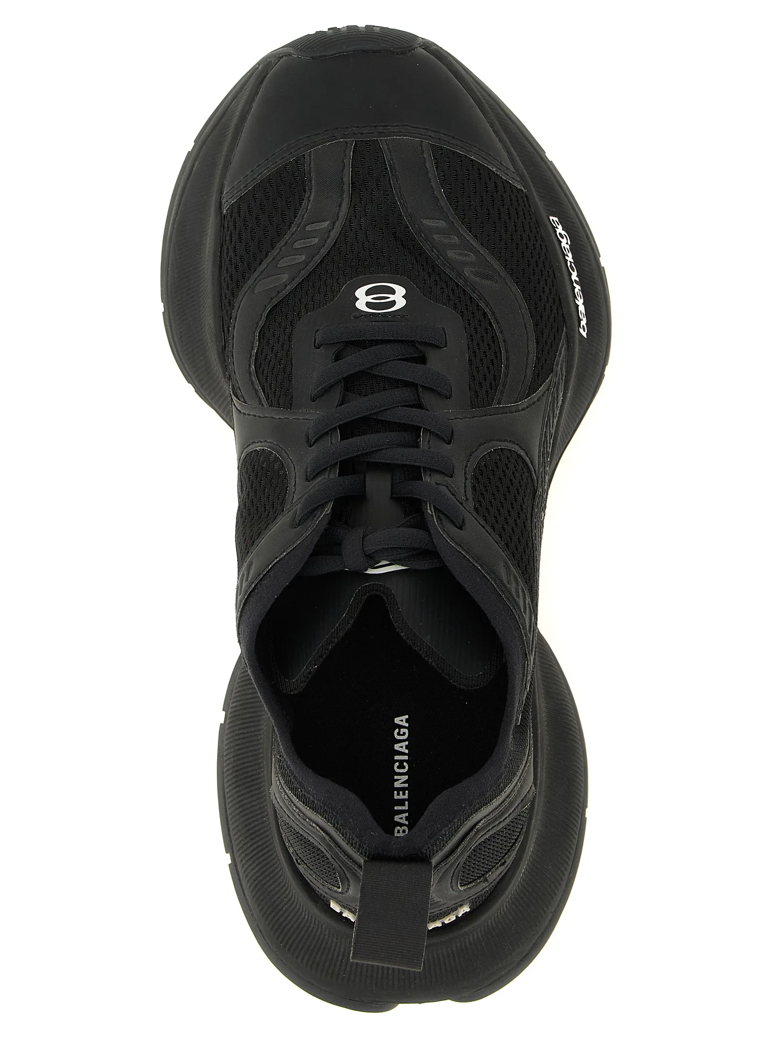 Black Polyester Athletic Sneakers - Image 4