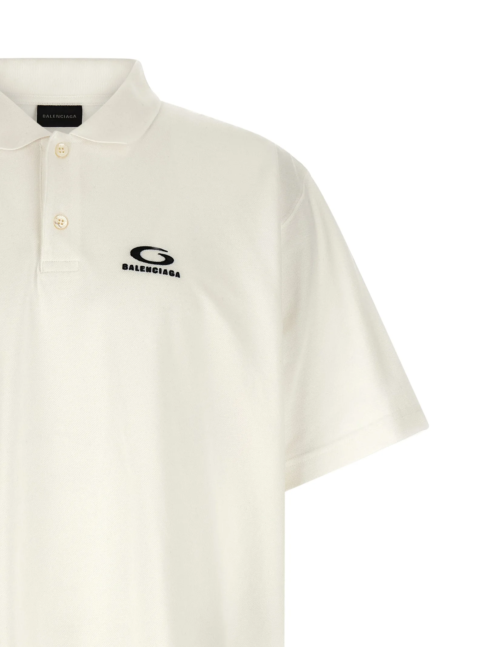 White Cotton Polo Shirt - Image 3