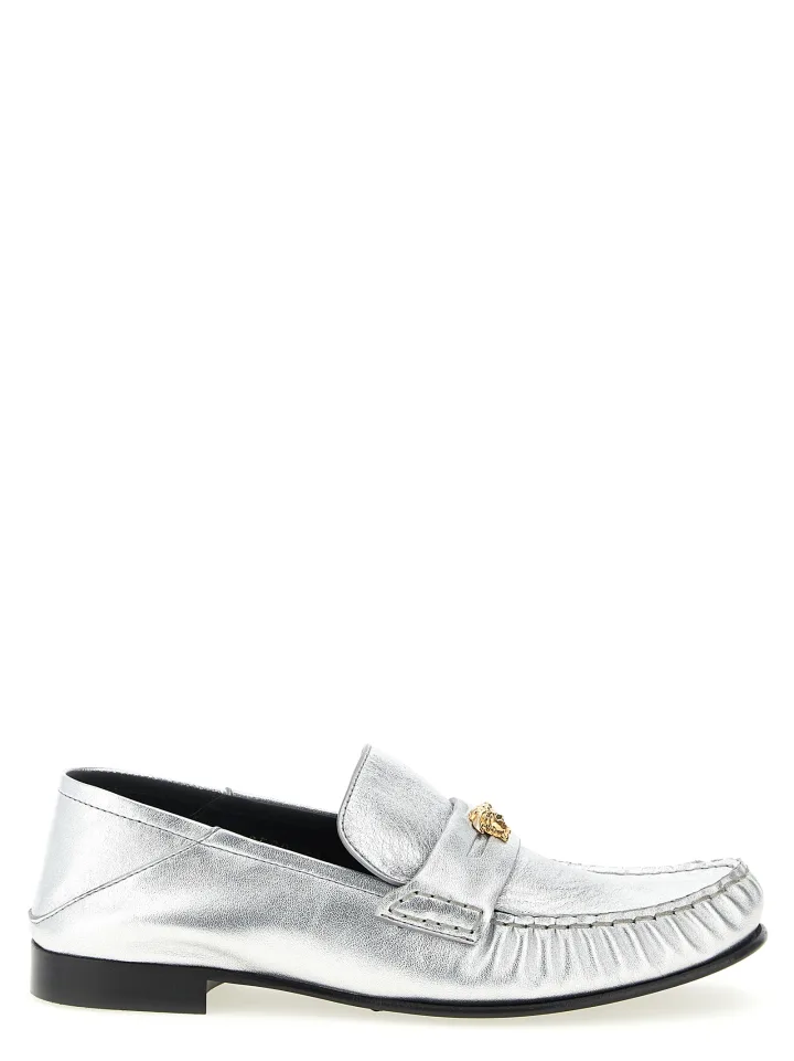 Silver Lamb Leather Slip - On Loafers