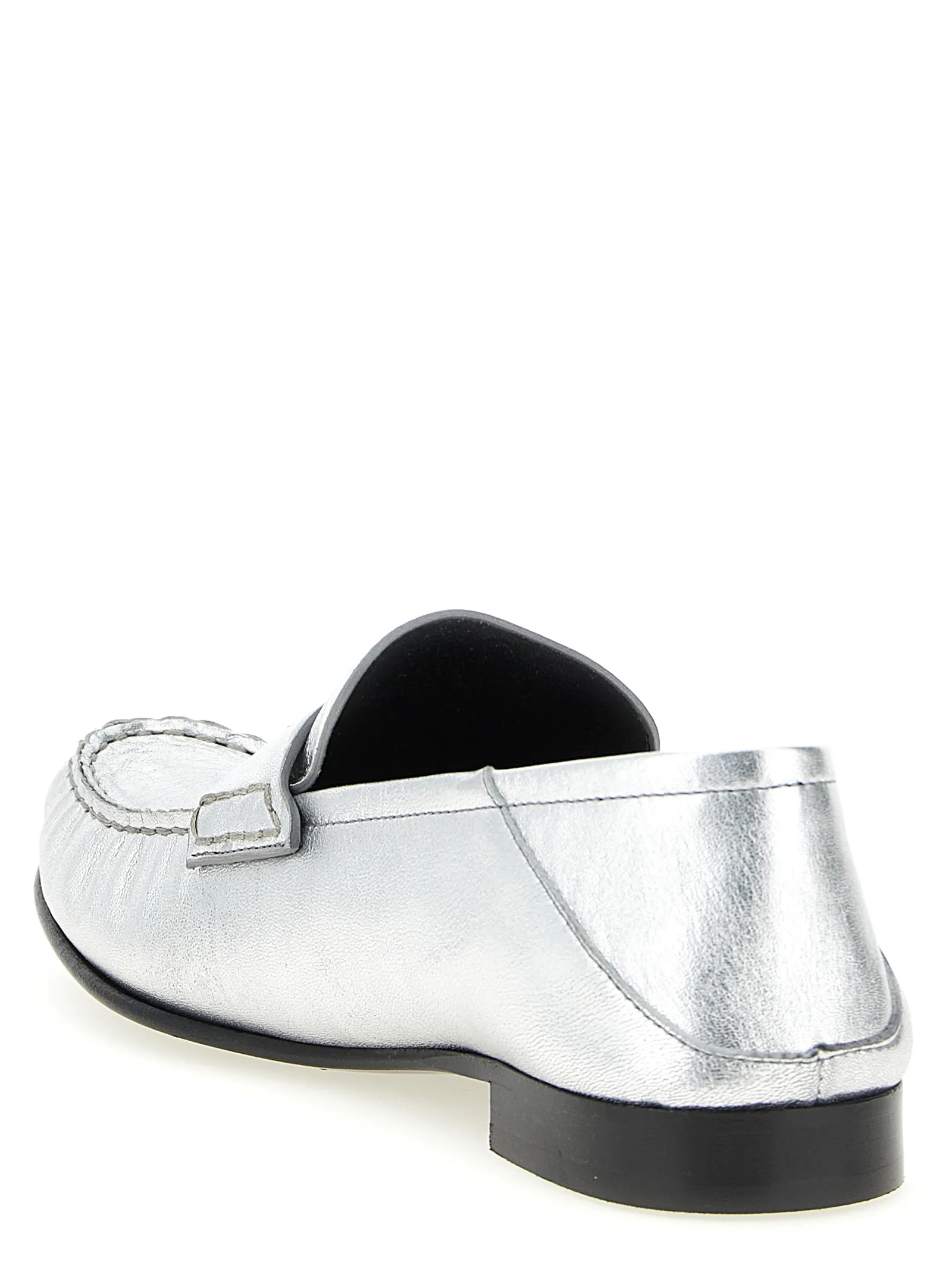 Silver Lamb Leather Slip - On Loafers - Image 3