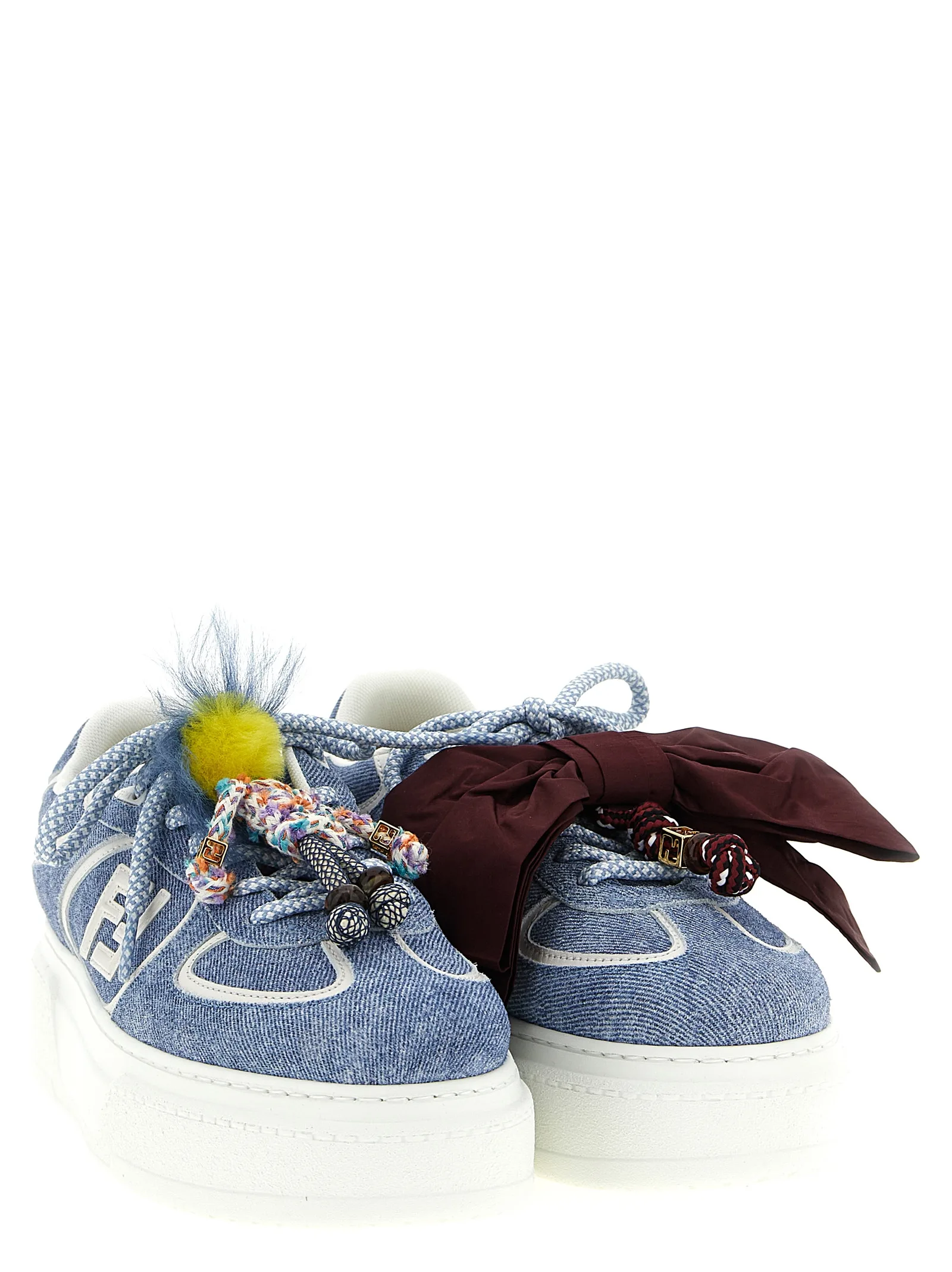 Blue Calfskin Platform Sneakers - Image 3
