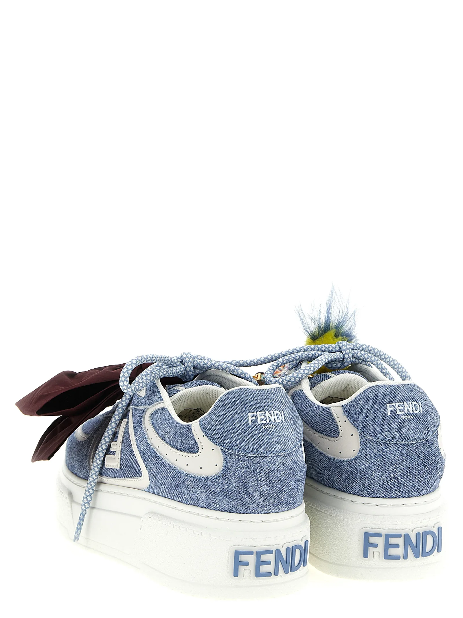 Blue Calfskin Platform Sneakers - Image 4