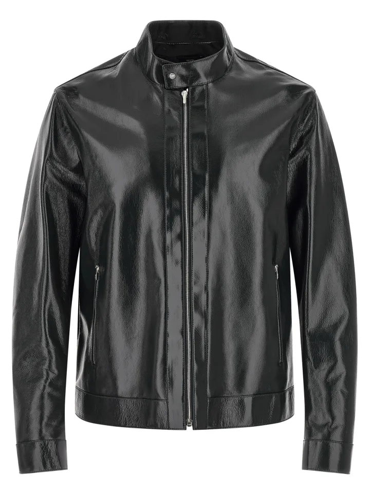 Blue Lamb Leather Leather Jacket