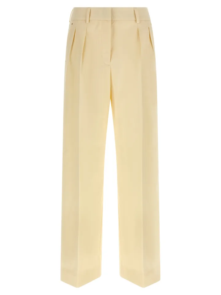 Beige Cotton Dress Pants