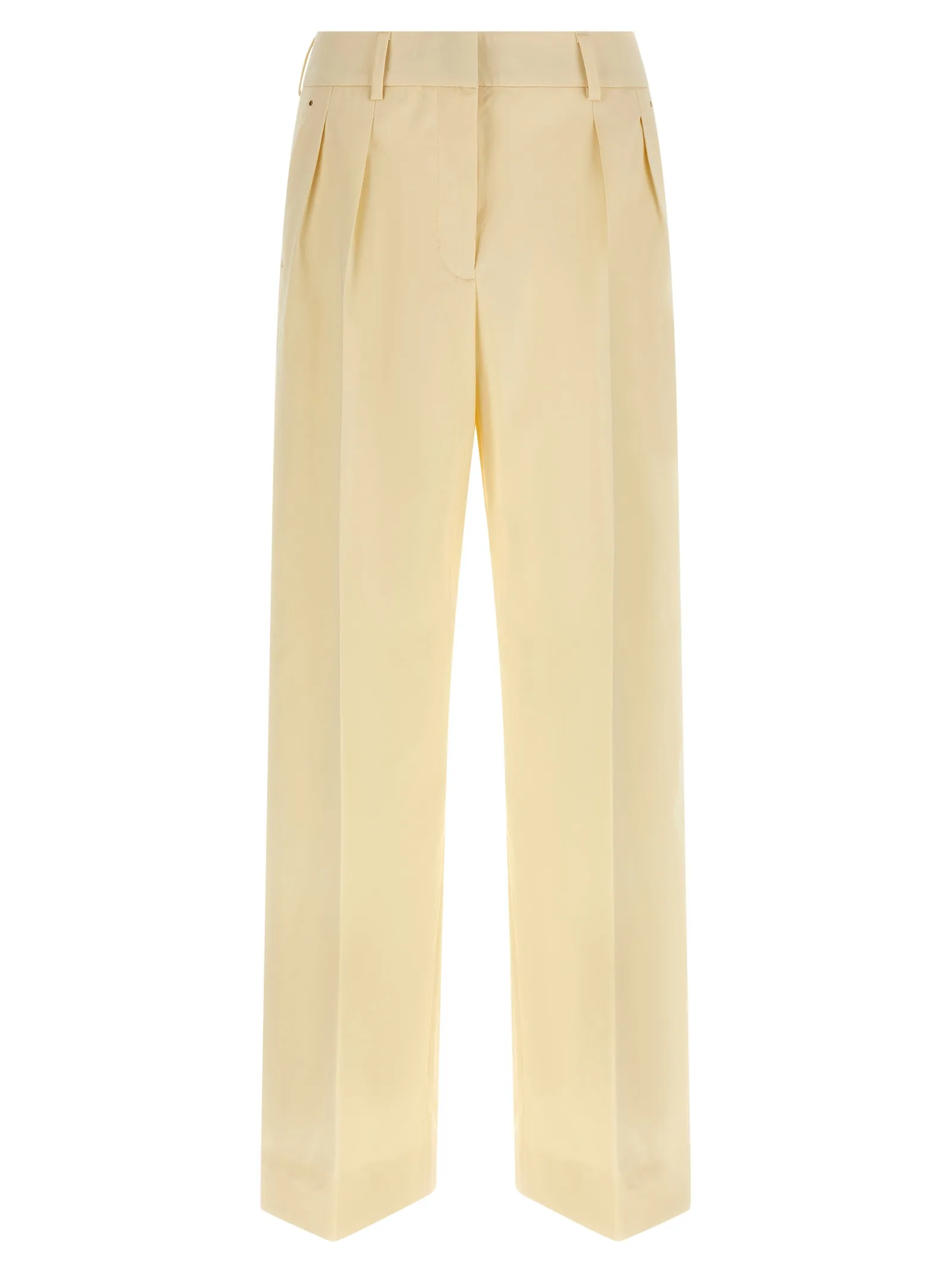 Beige Cotton Dress Pants