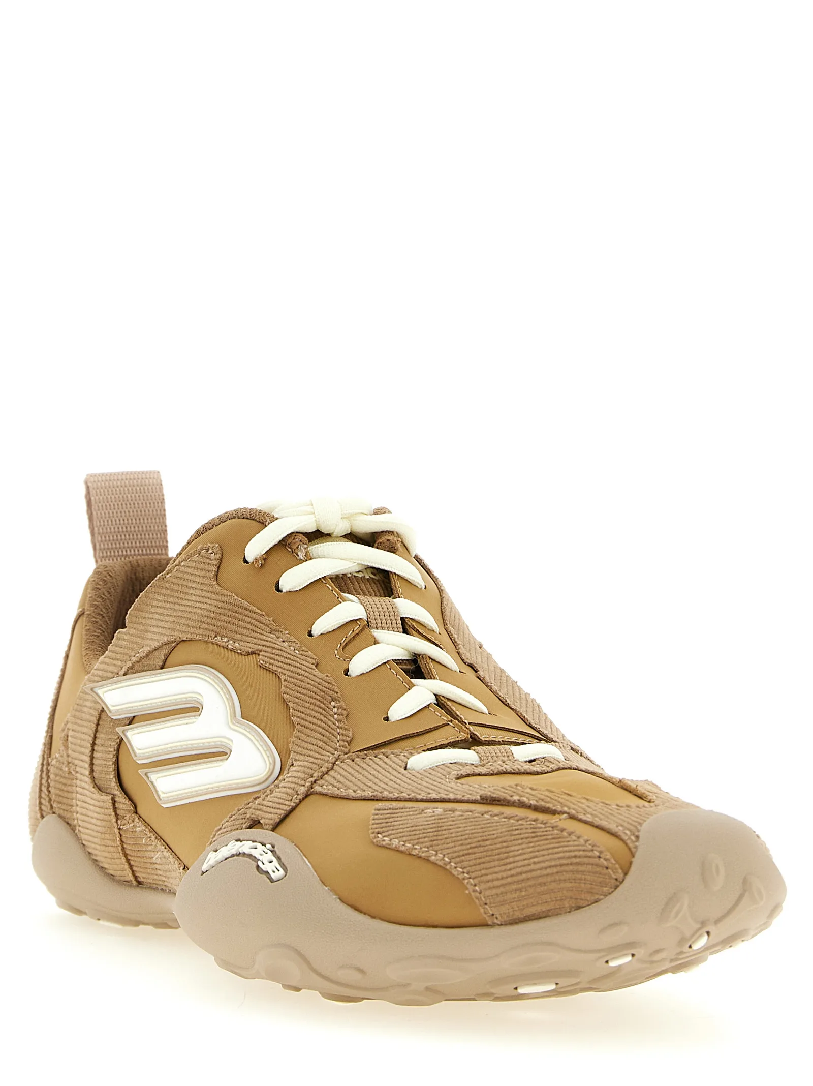 Beige Polyester Athletic Sneakers - Image 2