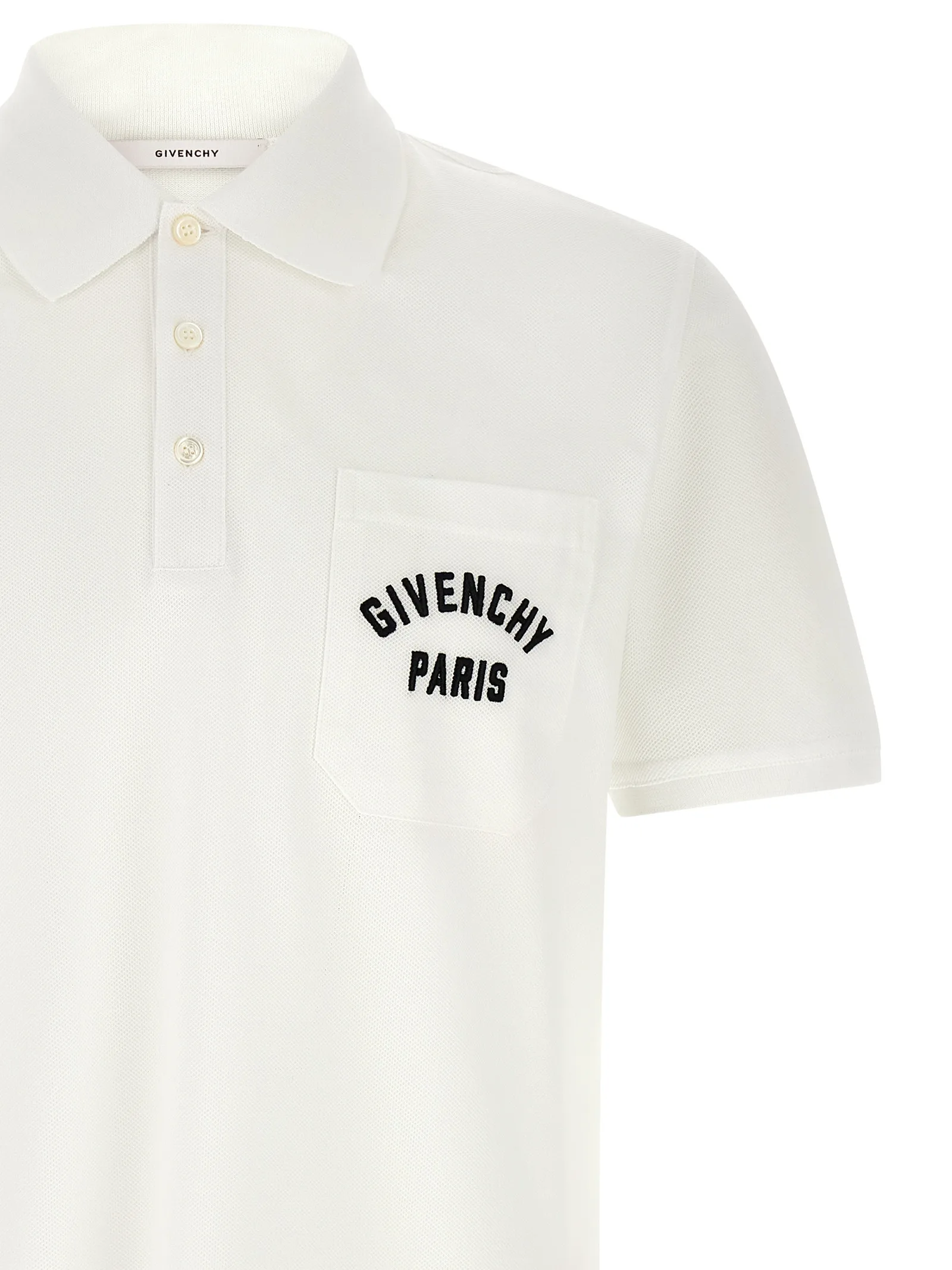 White Cotton Polo Shirt - Image 3
