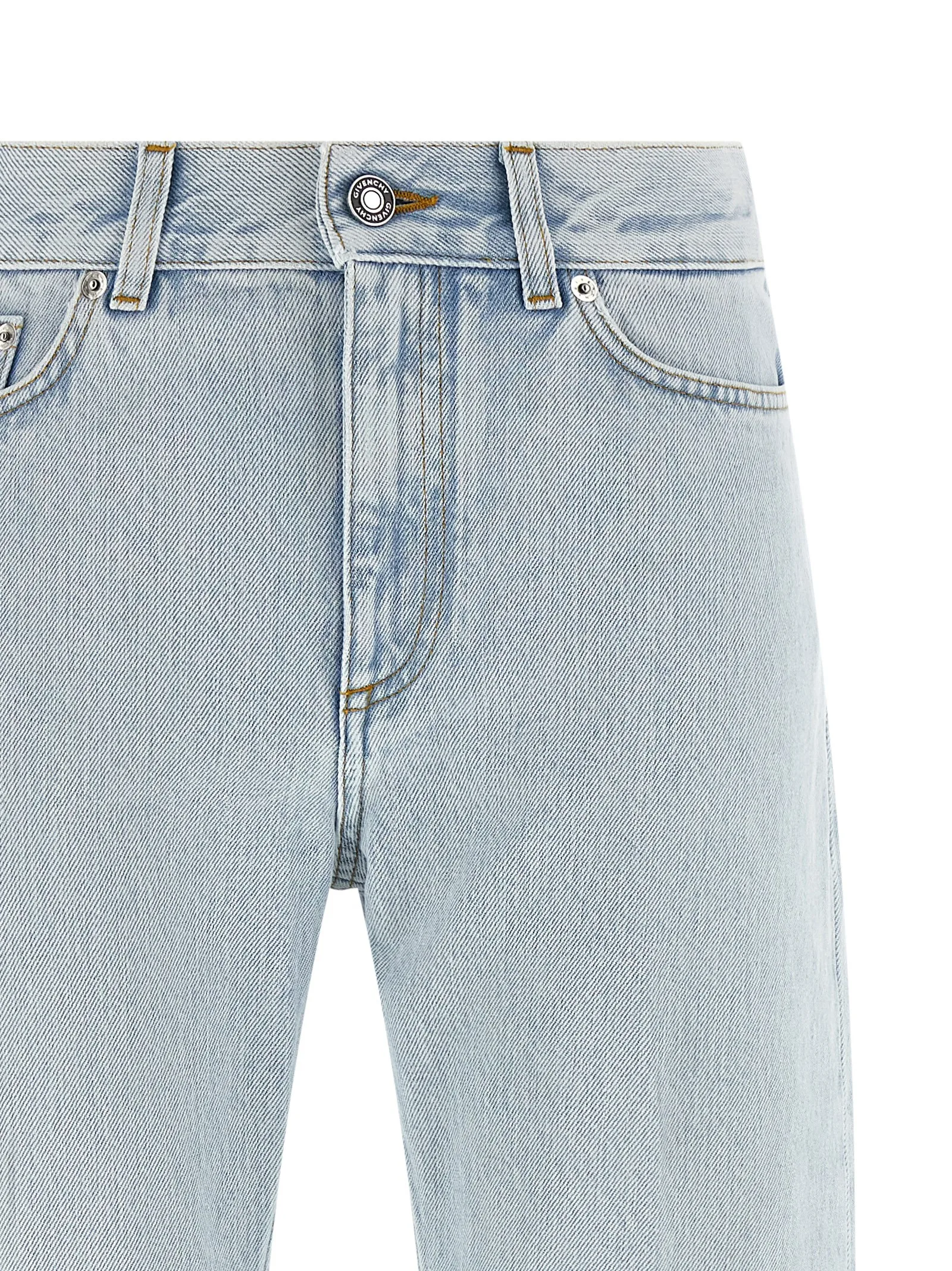 Blue Cotton Straight-Leg Jeans - Image 3