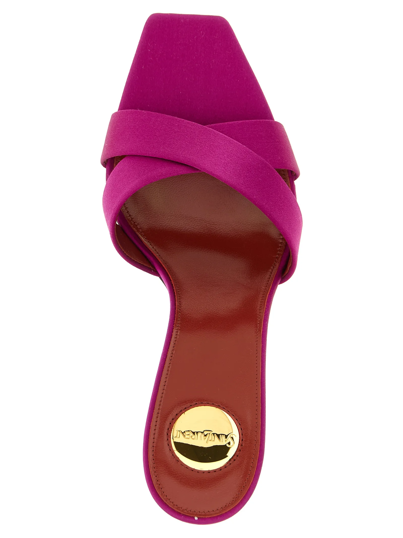Fuchsia Viscose Stiletto Heel Sandals - Image 4