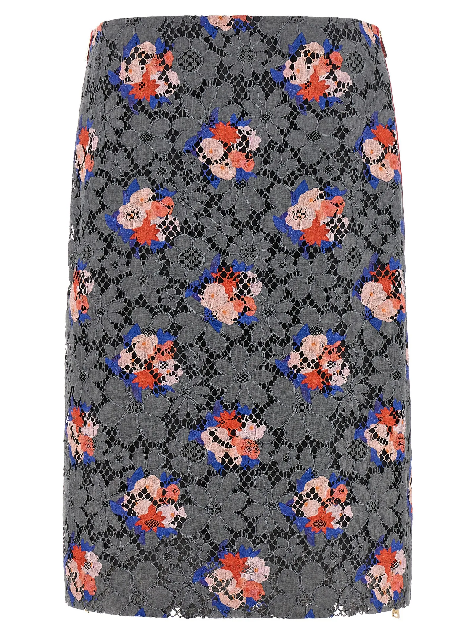 Gray Cotton Midi Skirt