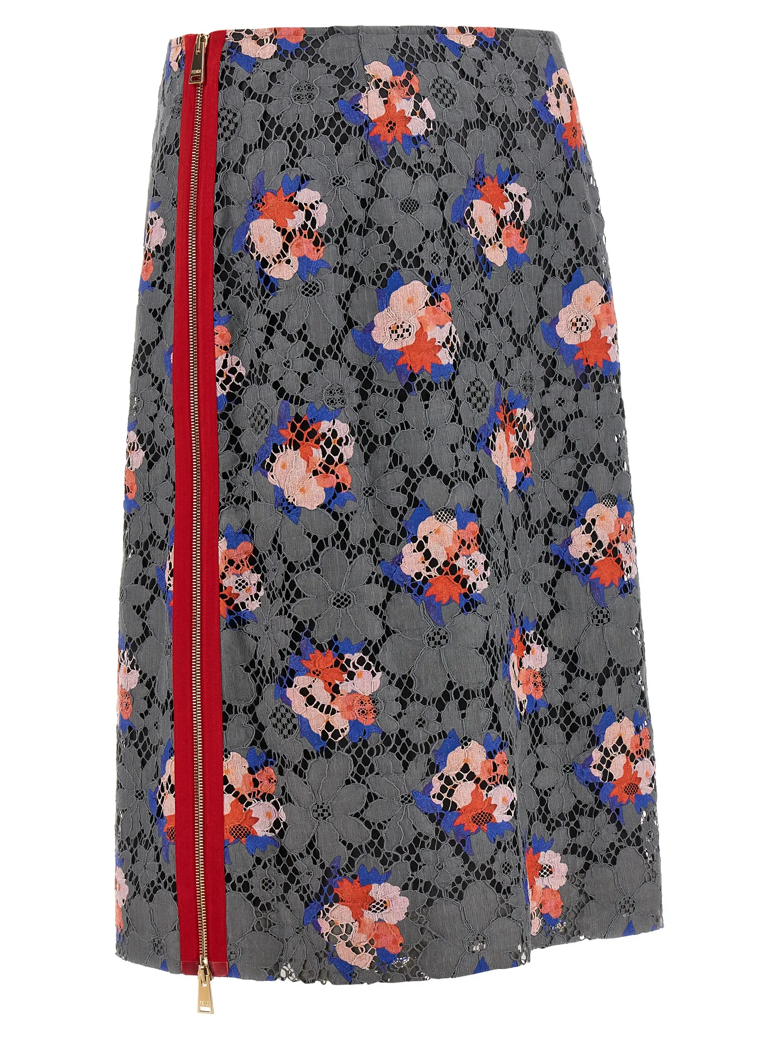Gray Cotton Midi Skirt - Image 3