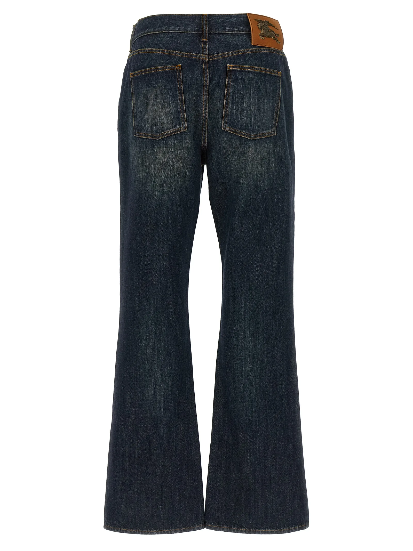 Blue Cotton Flared Jeans - Image 2