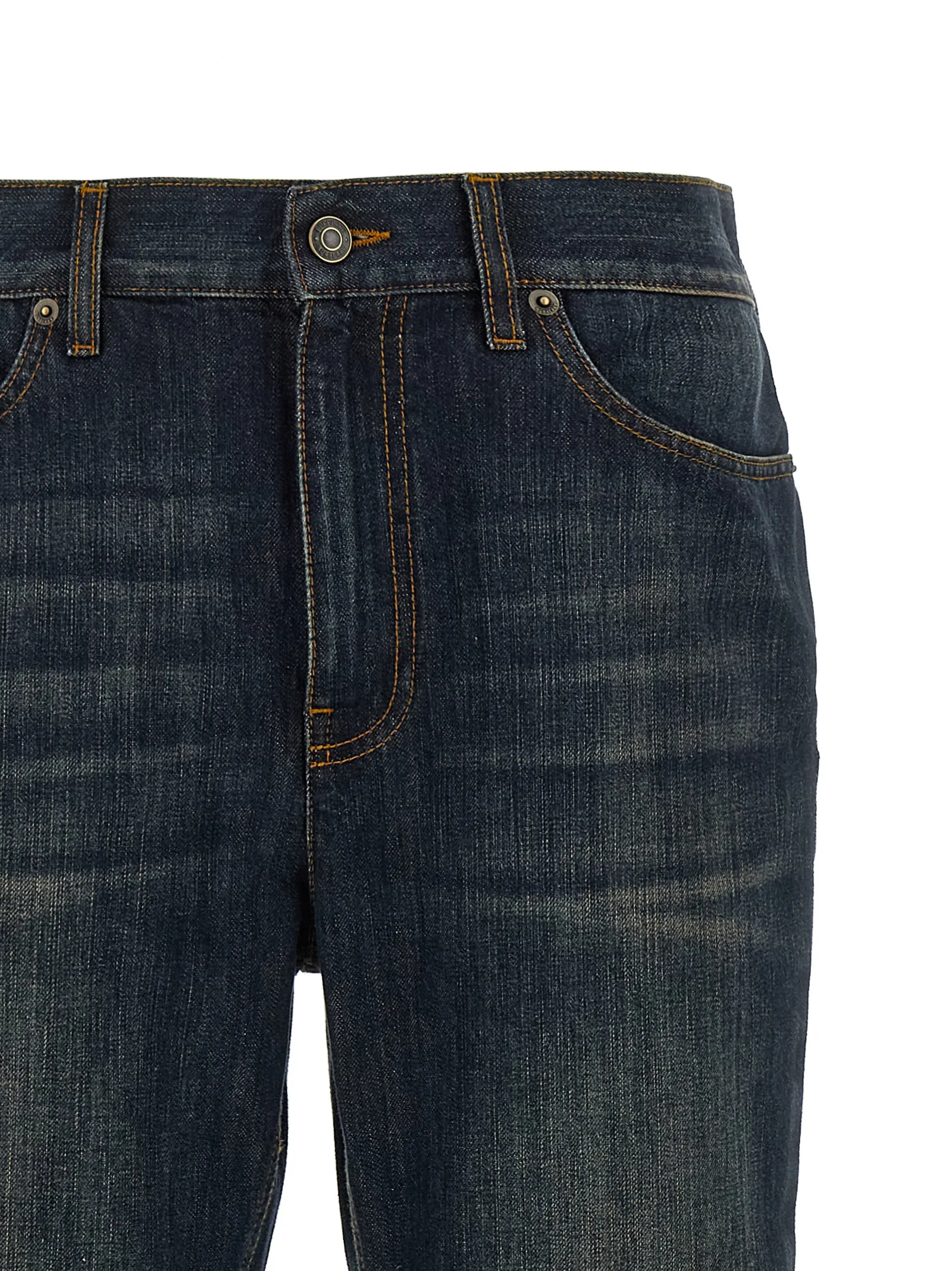 Blue Cotton Flared Jeans - Image 3